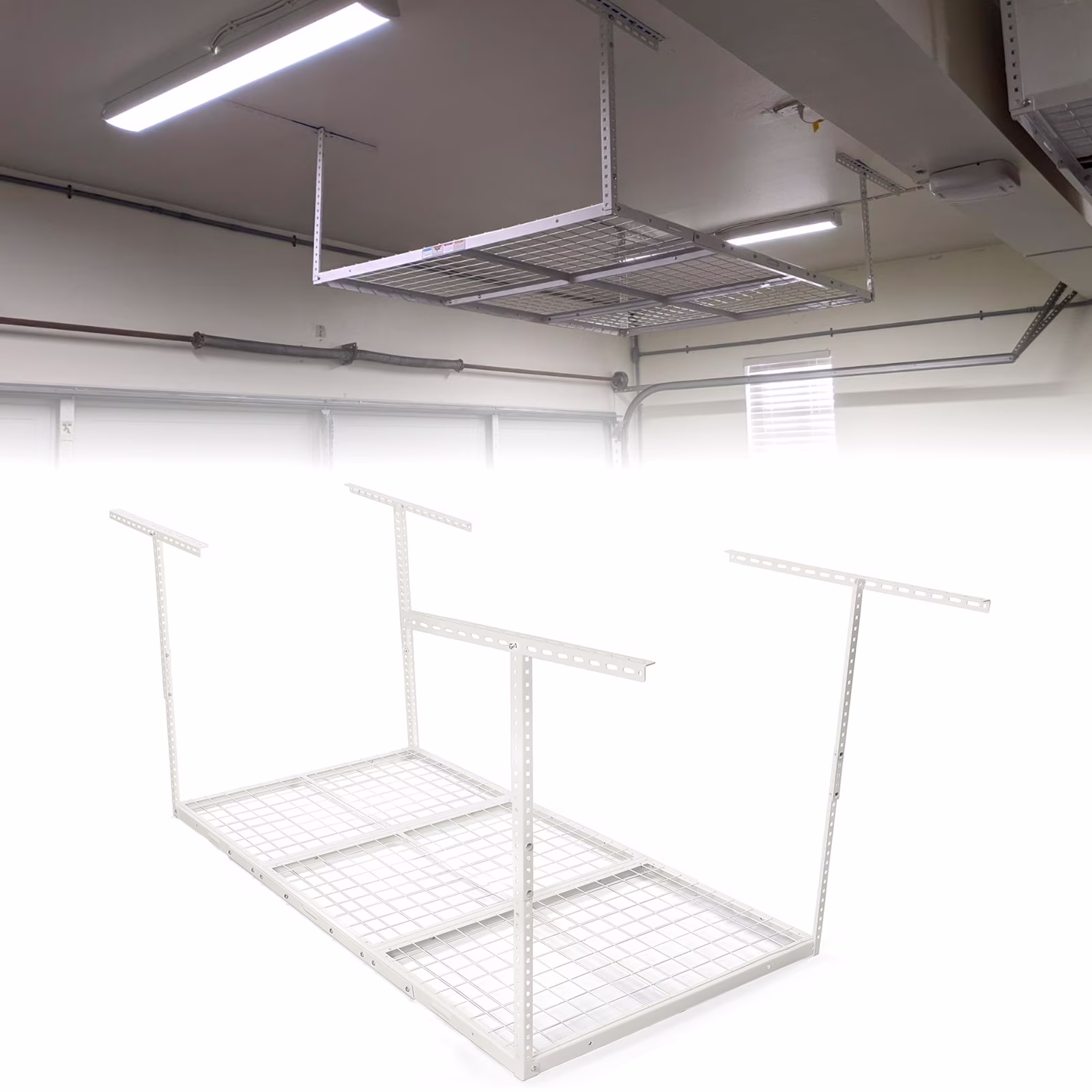 Kojem 3x6 Overhead Garage Storage Adjustable Ceiling Storage Rack, 72