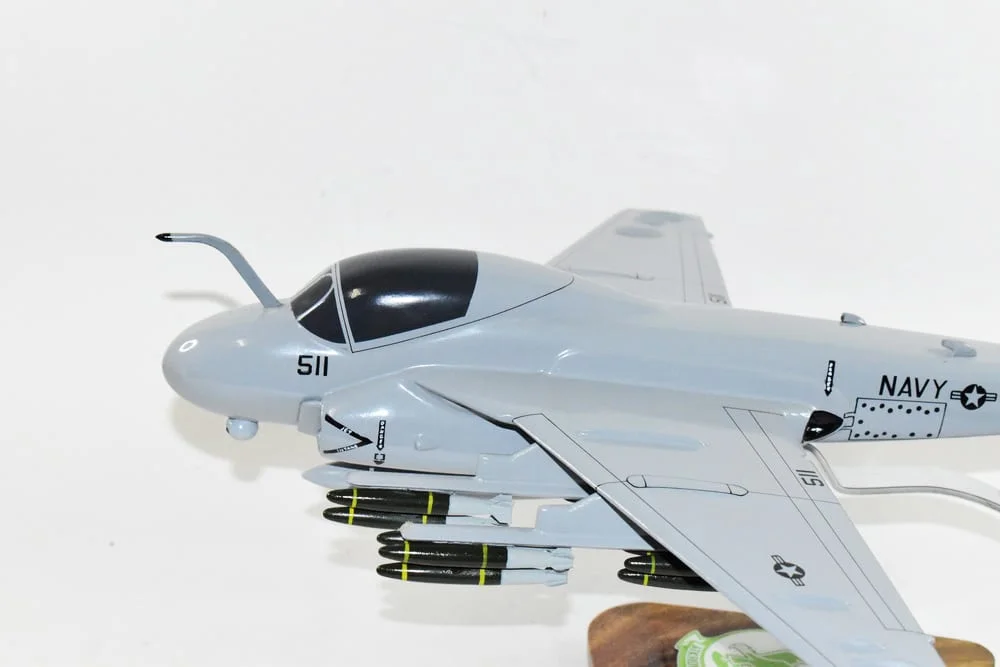 VA-205 Green Falcons A-6 (1992) Intruder Model, 1/36th Scale, Mahogany, Navy