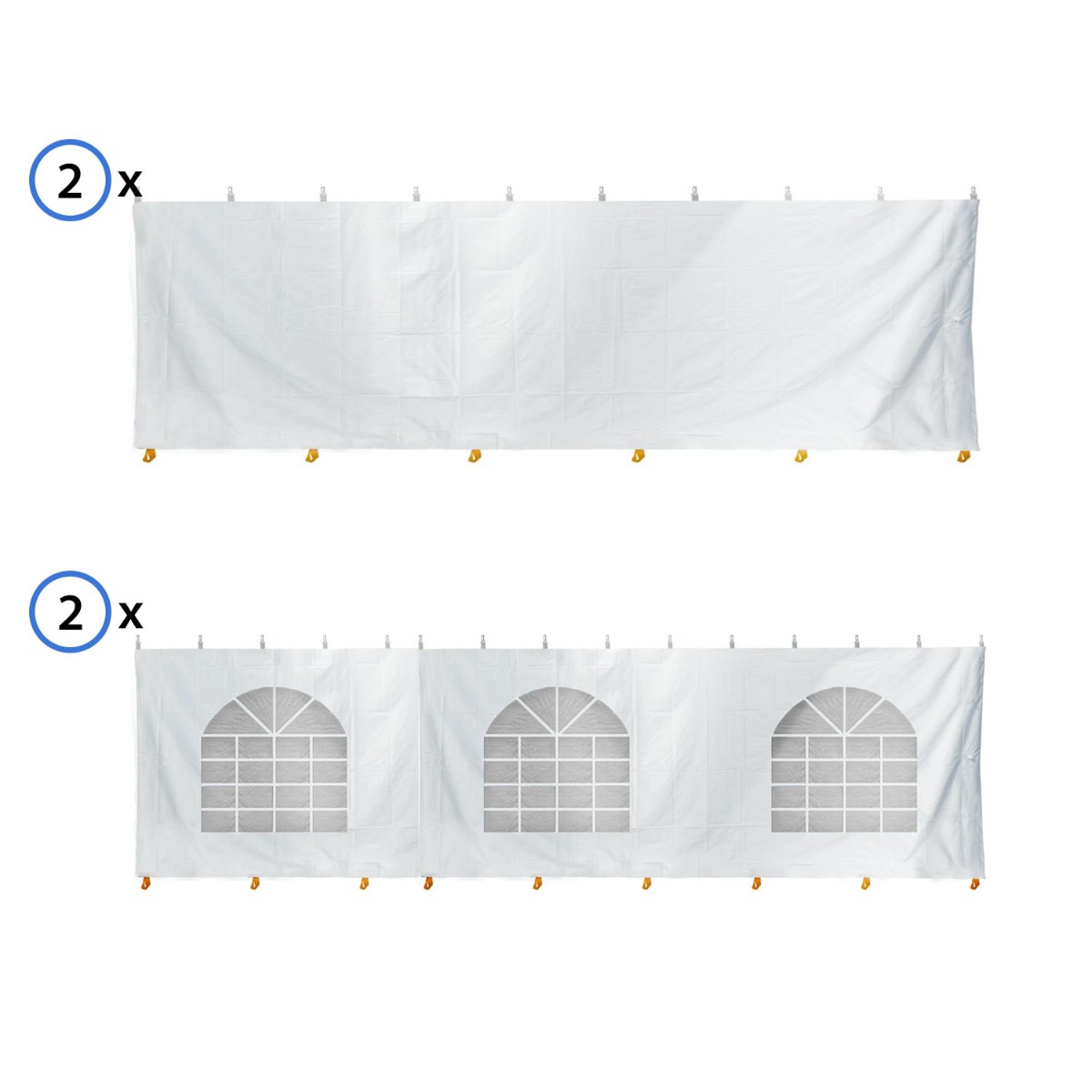 TentandTable Standard Sidewall Kit for 7 ft Sides, White, 30 ft x 30 ft