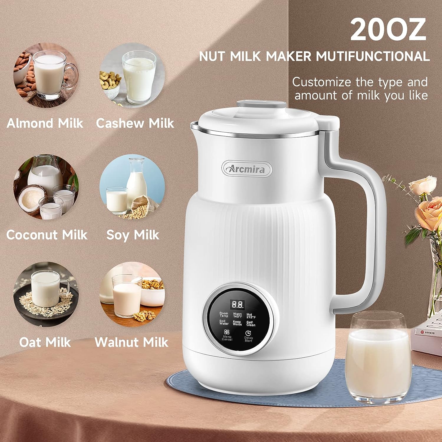 Open Box Arcmira Automatic Nut Milk Maker - WHITE