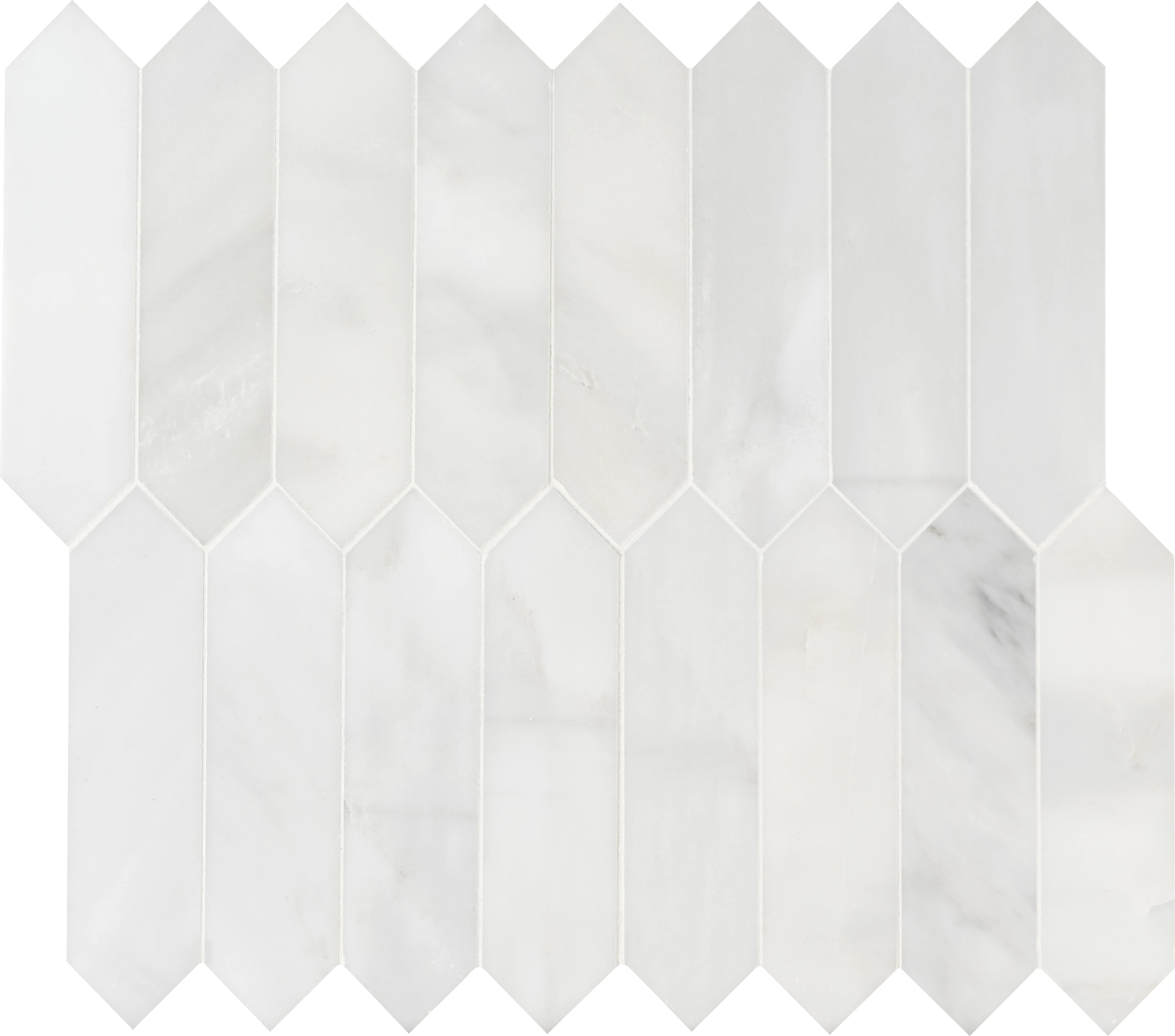 MSI Arabescato Carrara Picket 10.63 in. x 12 in. x 10mm Honed Mesh-Mounted Mosaic Marble Tile (8.9 sq. ft./Case)