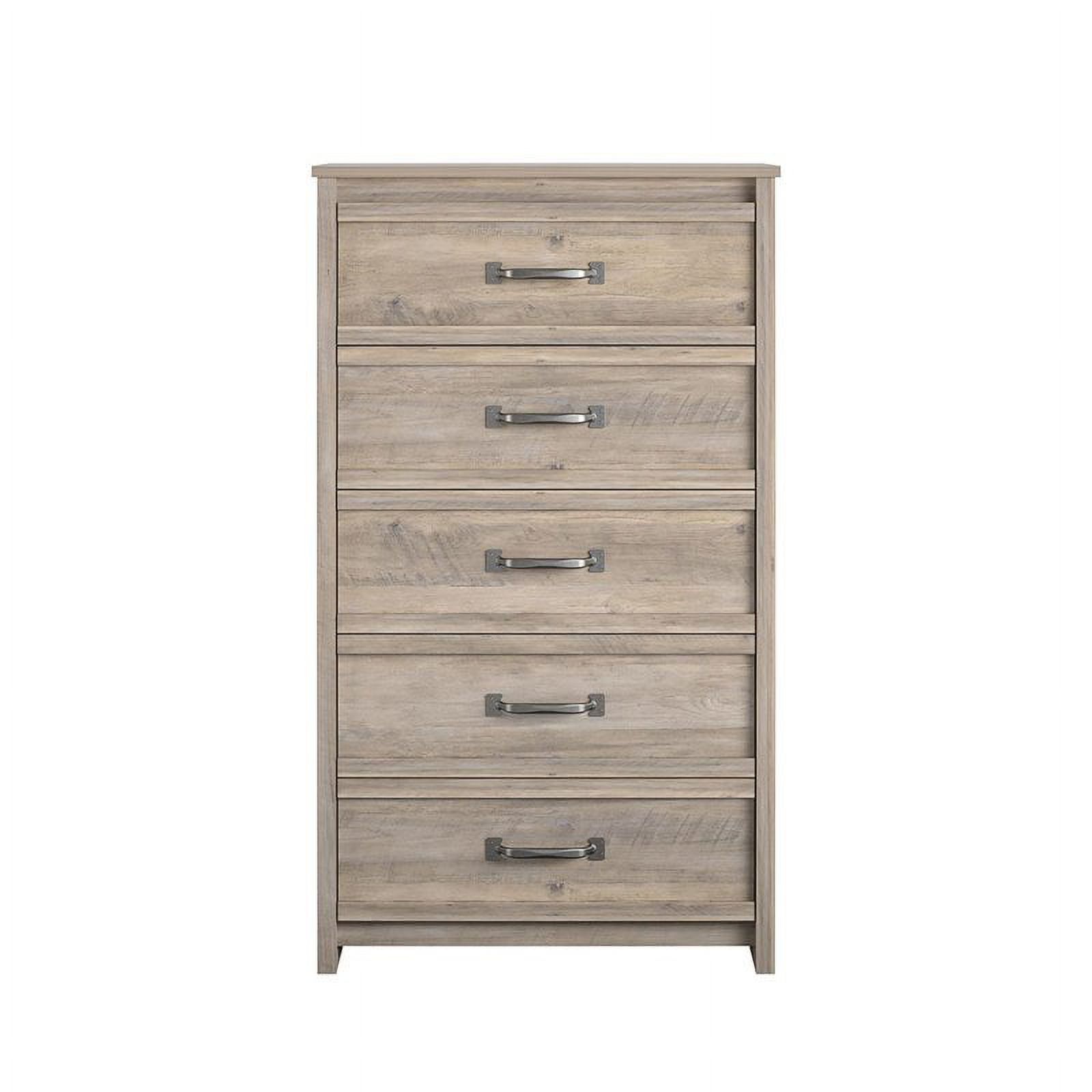 Ameriwood Home Bassinger 5 Drawer Dresser in Gray Oak