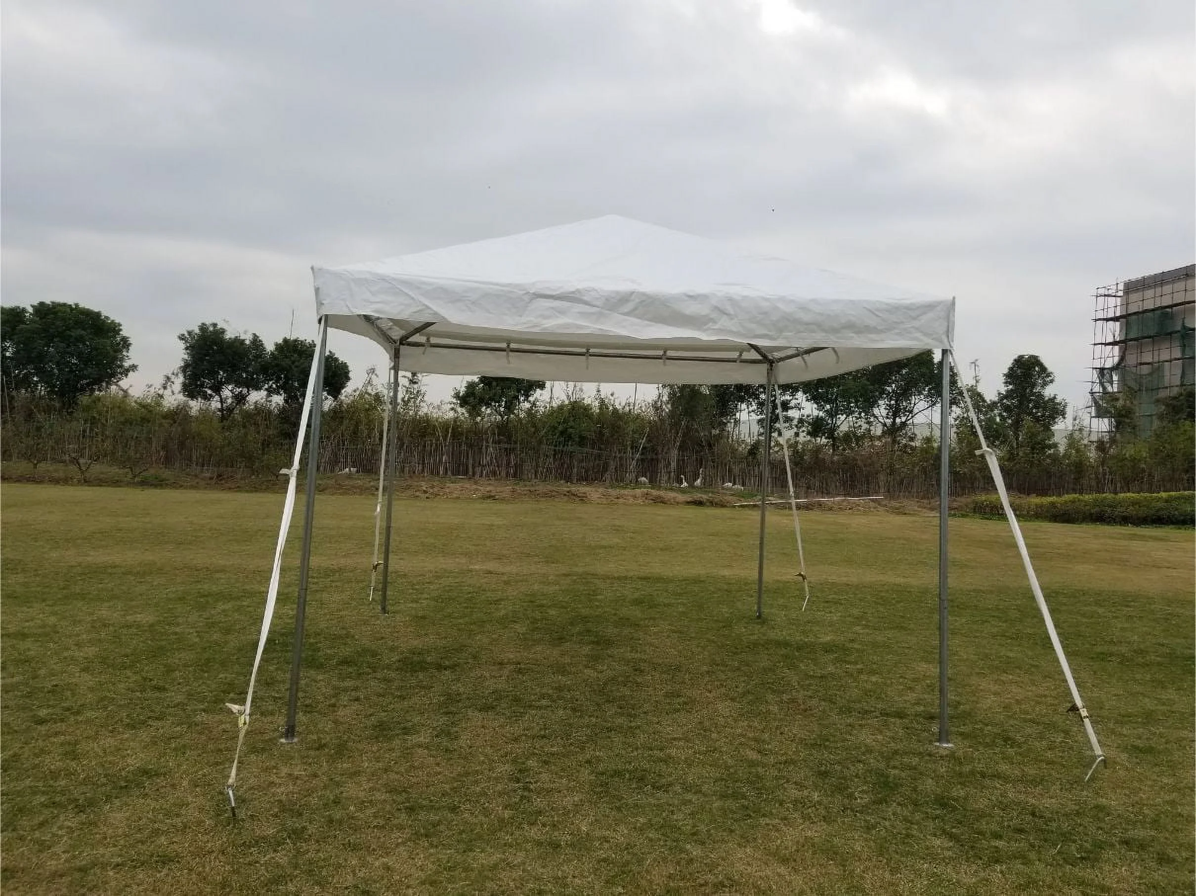 Party Tents Direct Weekender West Coast Frame Party Tent with Sidewalls, White Polyethylene, 10 ft x 10 ft