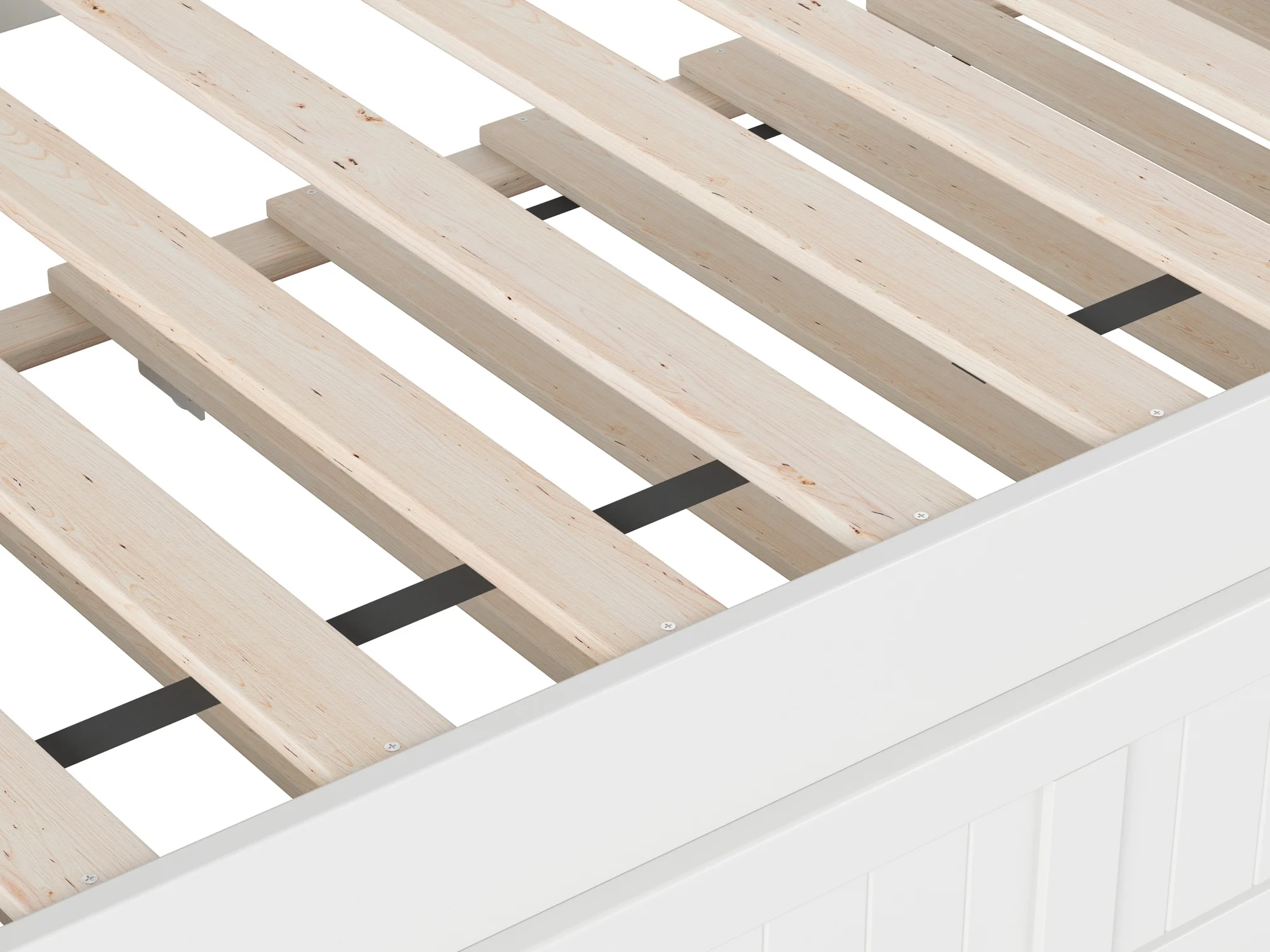 AFI Twin Daybed with Trundle Roll Out Sofa Bed in Solid Wood Cambridge Design, White