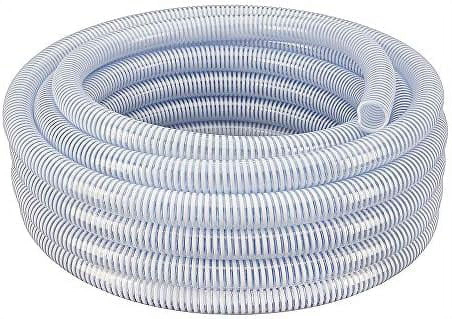 Flexible PVC Clear With White Helix Suction And Discharge Hose (1-1/2
