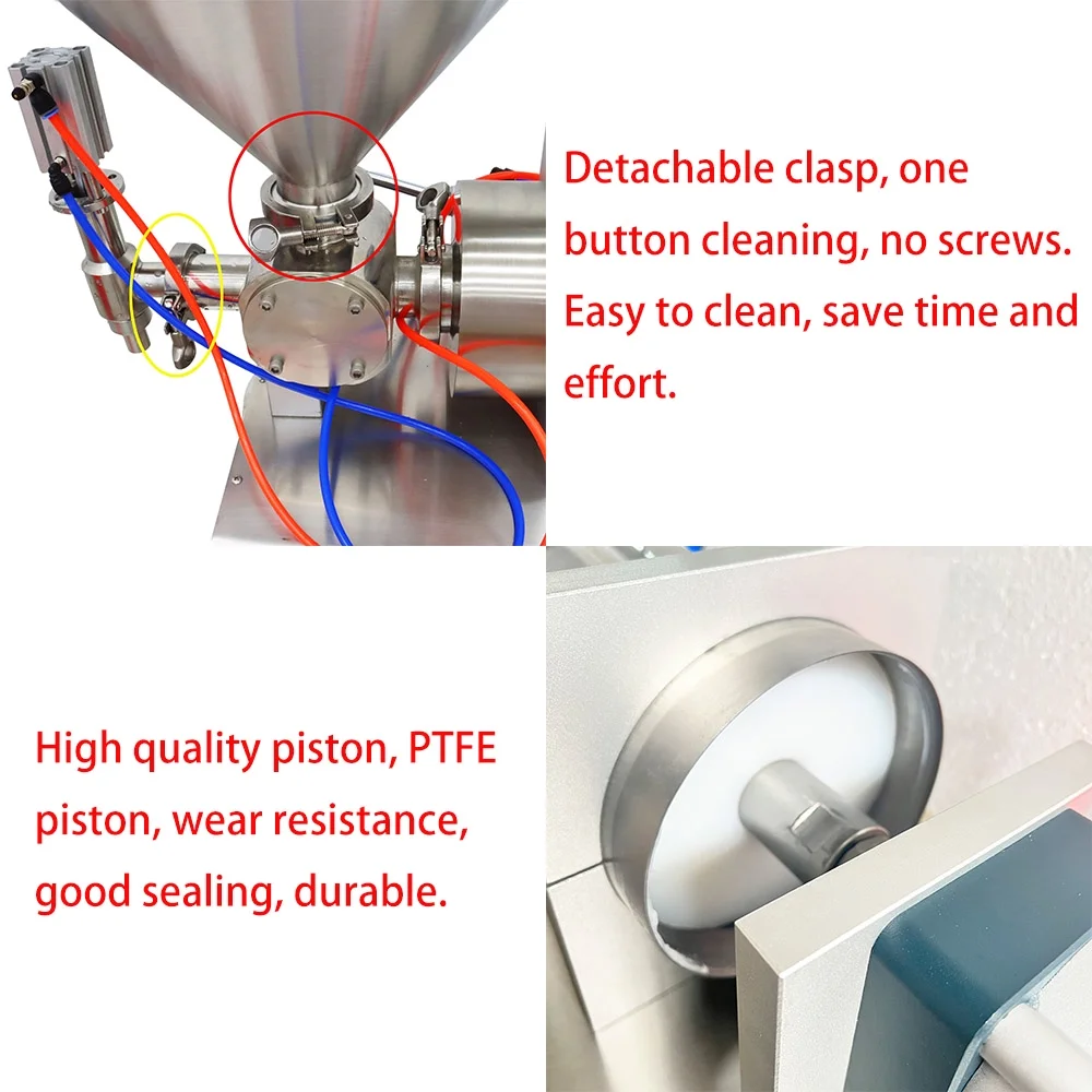 INTBUYING 1000-5000ml Pneumatic Dual-purpose Paste Liquid Filling Machine Piston Filler Head Bottle Seal Pack