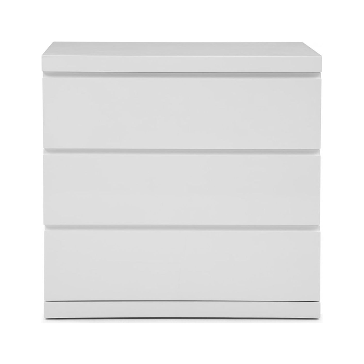 Whiteline Modern Living White Anna Contemporary High Gloss Lacquer Dresser, Full Extension Drawers