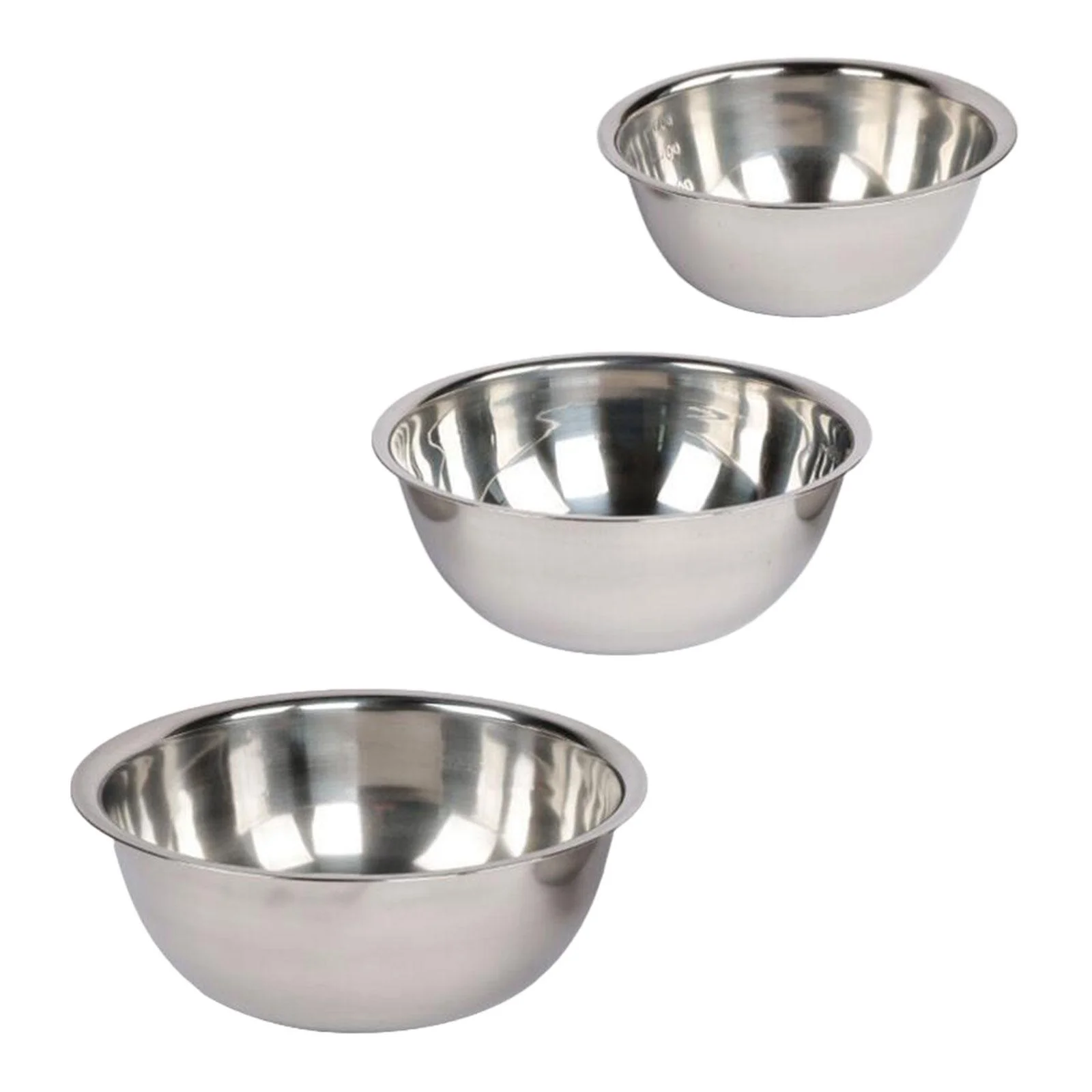 Colaxi 3x Stainless Steel Bowls Set Outdoor Tableware Lightweight Durable Dinnerware Camping Utensils Camping Mess Set for Beach BBQ