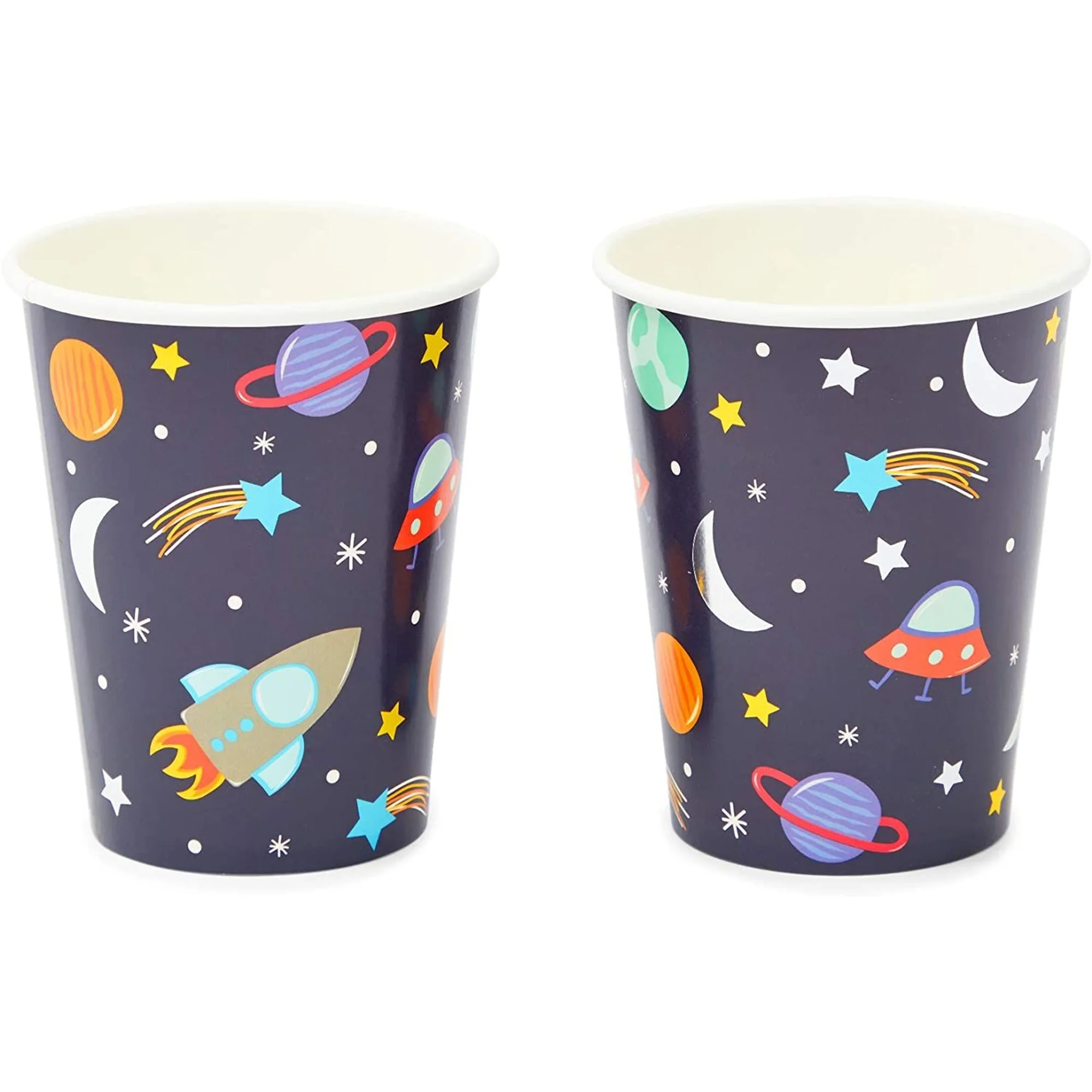 99-Piece Outer Space Party Pack with Dinnerware, Hats, Banner, Tablecloths (Serves 24)