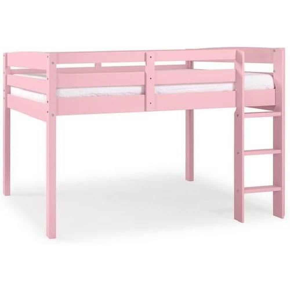 Tribeca Solid Wood Low Loft Bed Frame / 14 Wood Slats Support And 2 Center Supports/No Box Spring Necessary/Easy Assembly/Full -