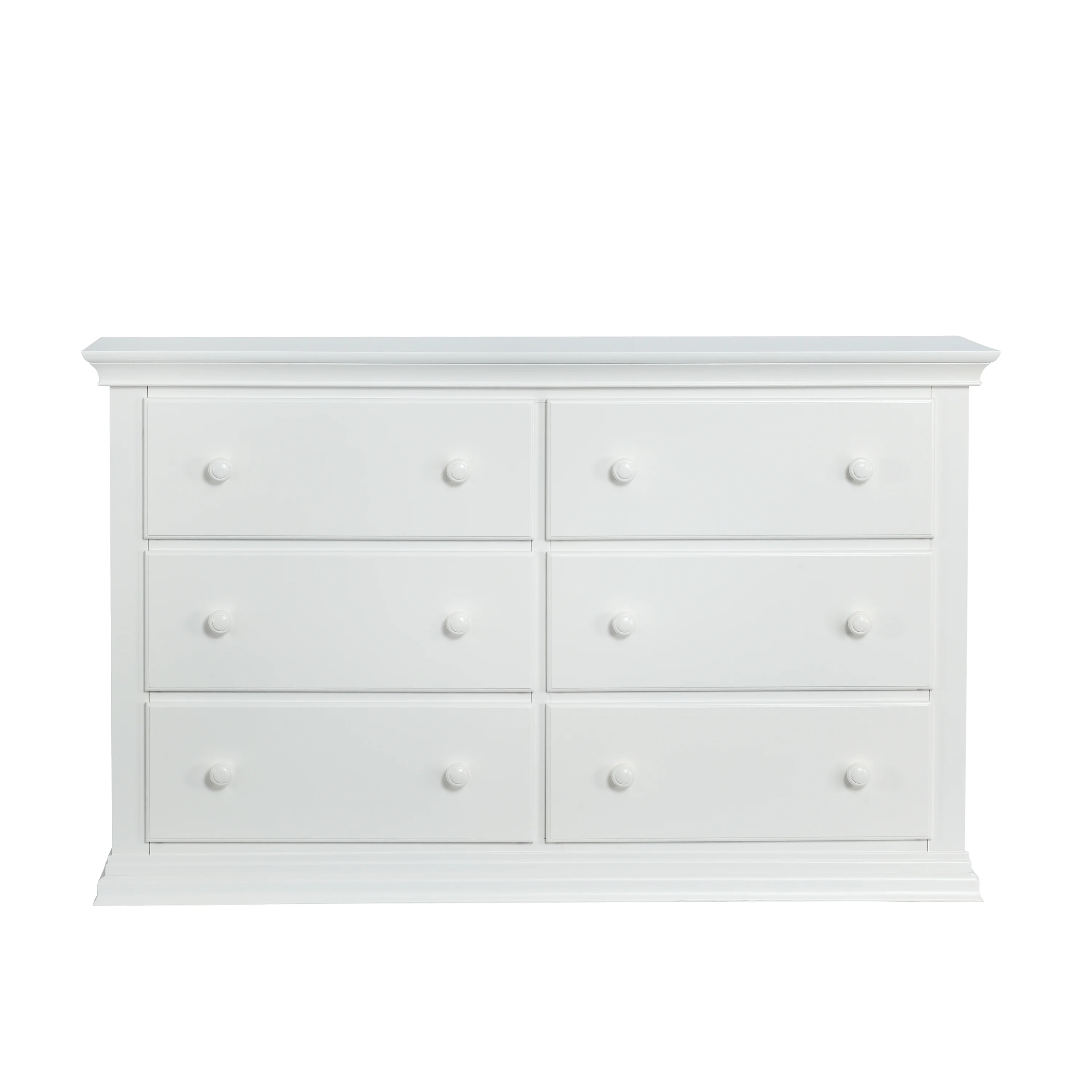 Suite Bebe Hayes 6-Drawer Traditional Wood Double Dresser in White
