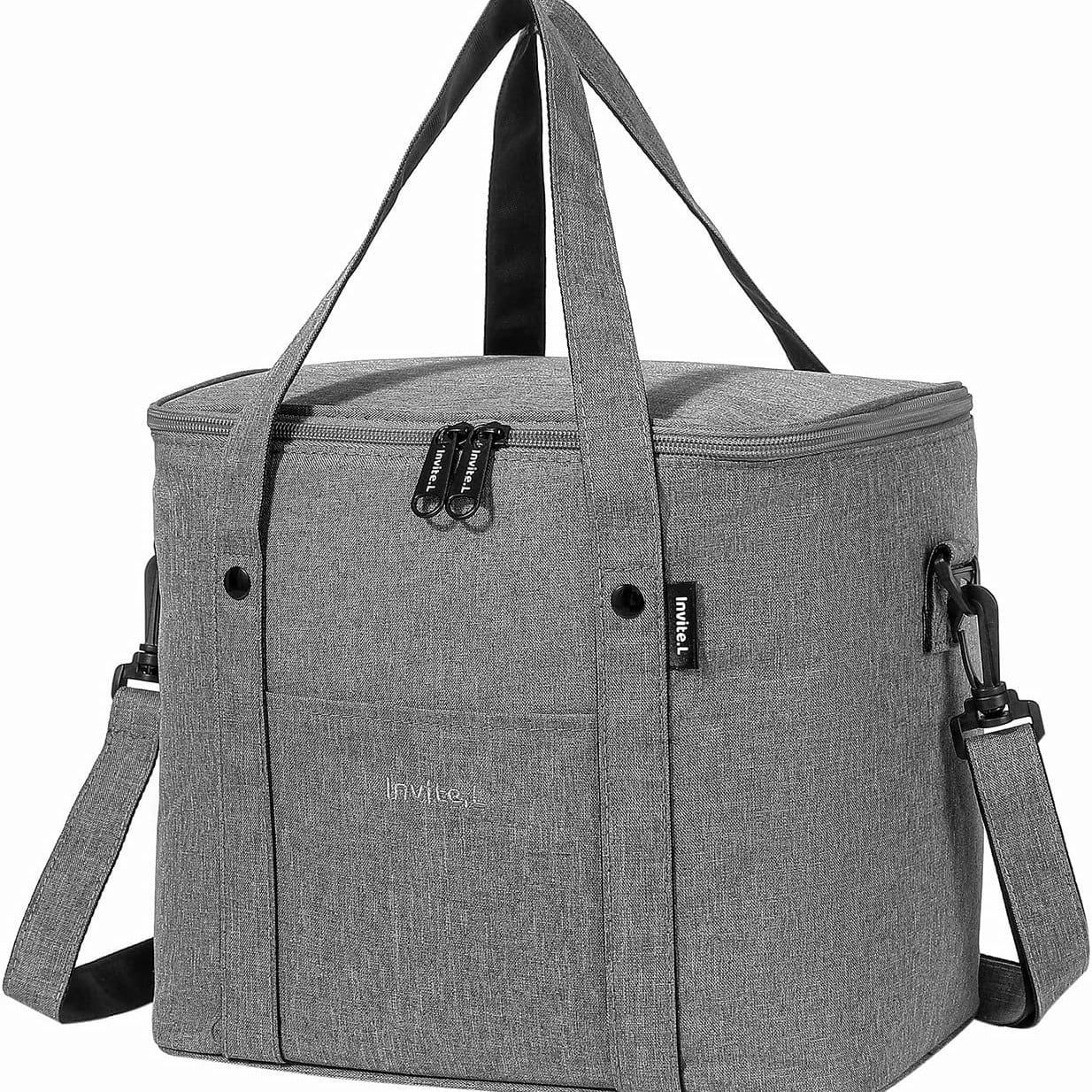 Stay Cool and Stylish with Our Insulated Lunch Tote - Perfect for Work, Office, Picnic, Beach, and Travel - Large, Reusable, and Comes with a Water Bottle Holder - 1pc