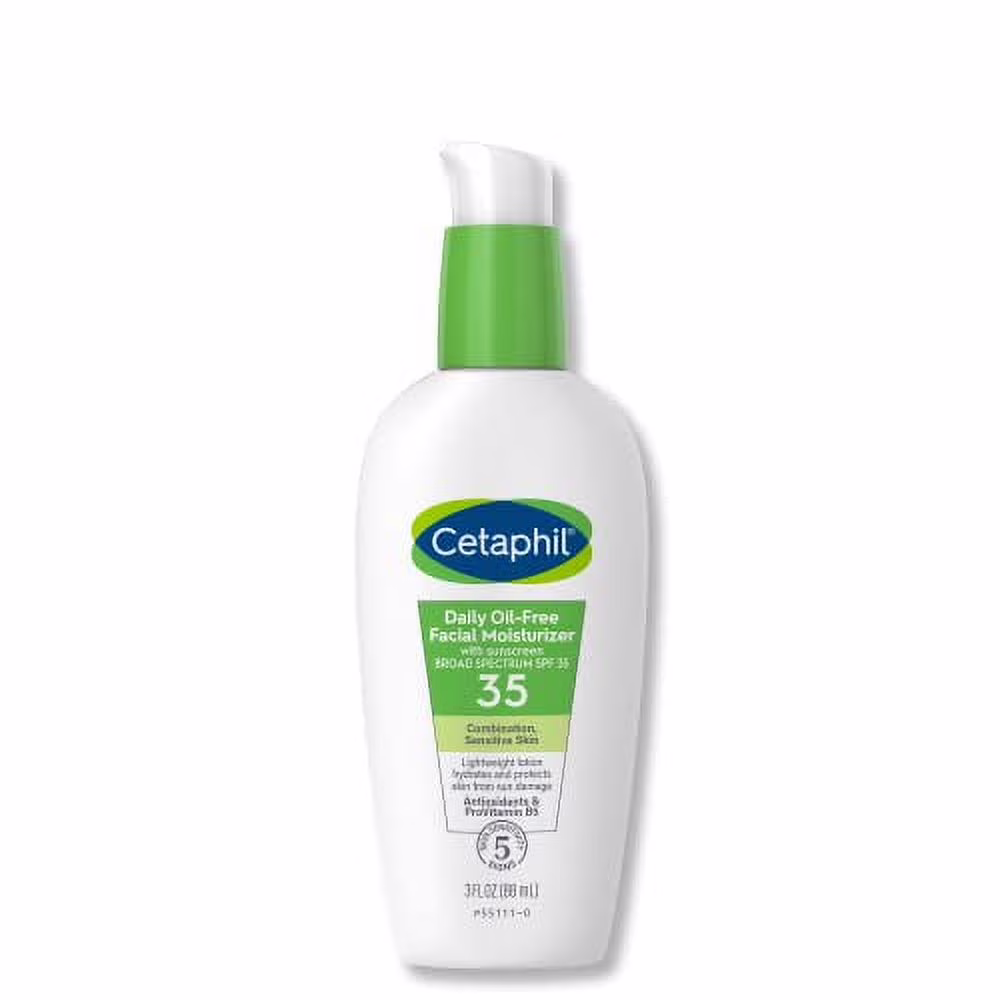Cetaphil Face Moisturizer, Daily Oil Free Facial Moisturizer with SPF 35, For Dry or Oily Combination Sensitive Skin, Fragrance Free Face Lotion