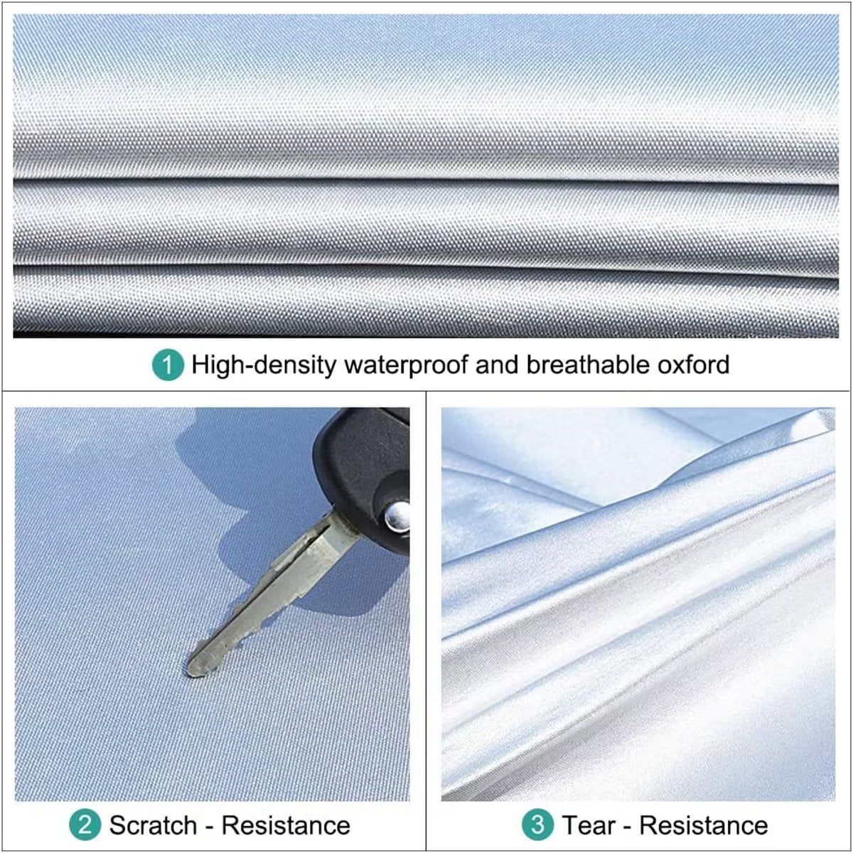 KouKou Car Cover Custom Fit Volvo S60 from 2000 to 2022, Oxford Full Exterior Cover Waterproof All Weather, Silver