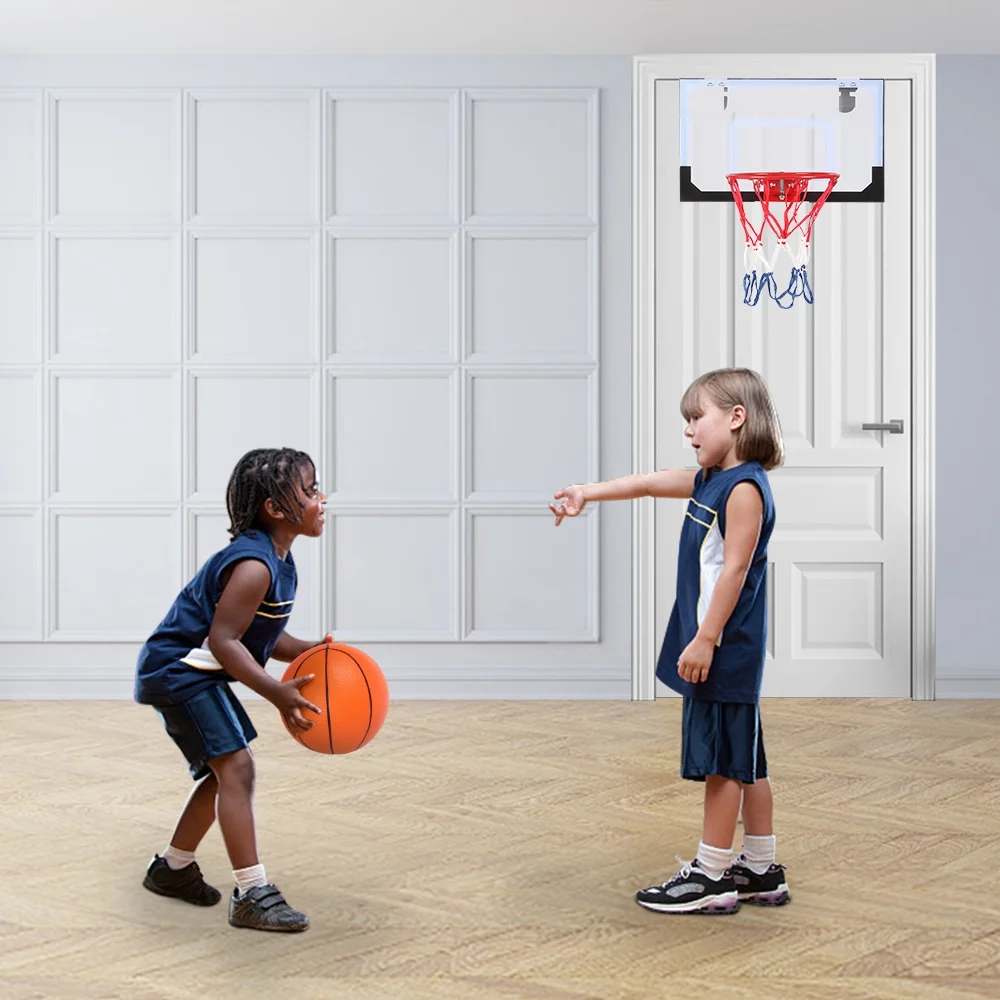 Ktaxon Clear Miniature Basketball Backboard Wall-Mount Hoops and Goals with Ball and Pump (Needle is contained into the air pump)