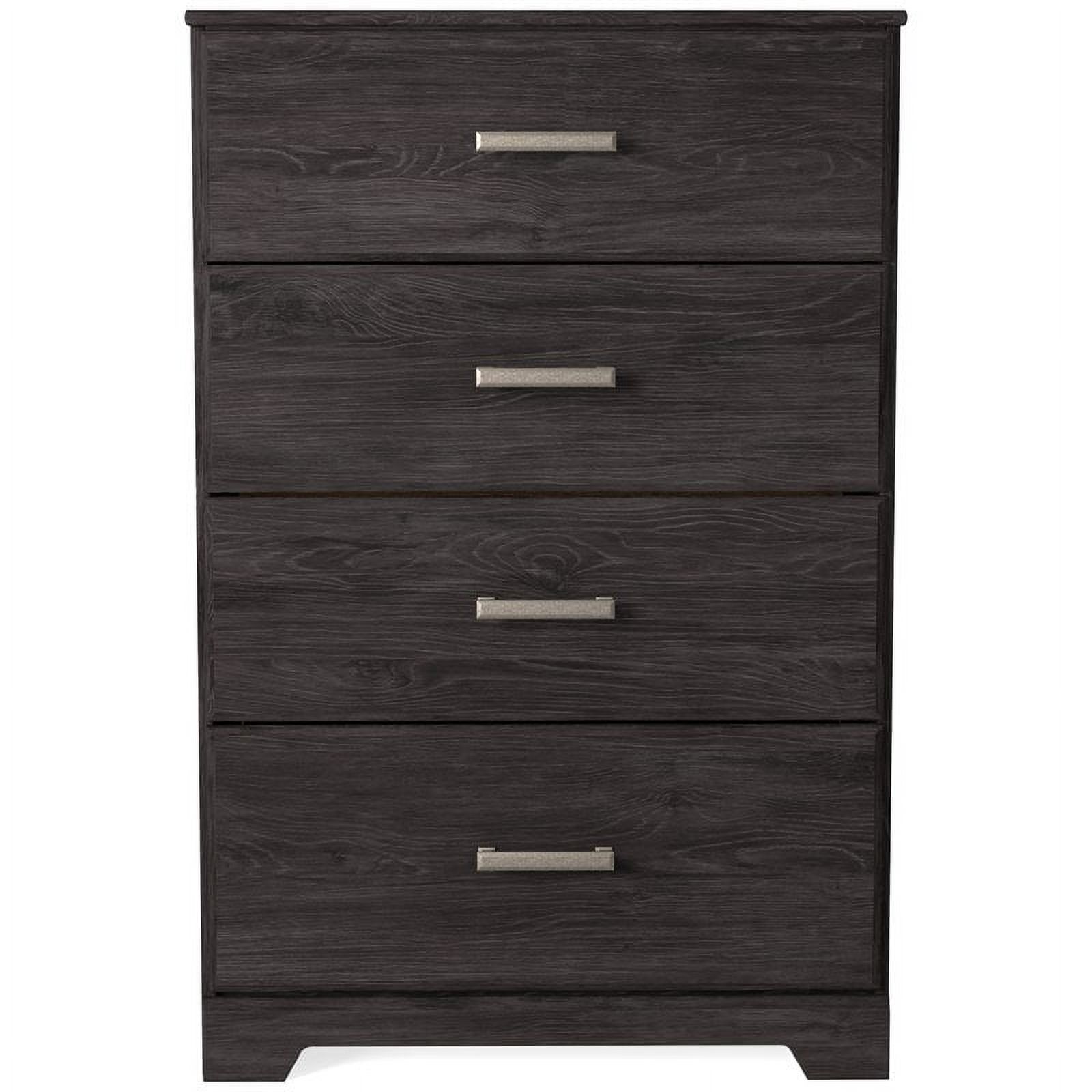 Bowery Hill Four Drawer Engineered Wood Chest in Black