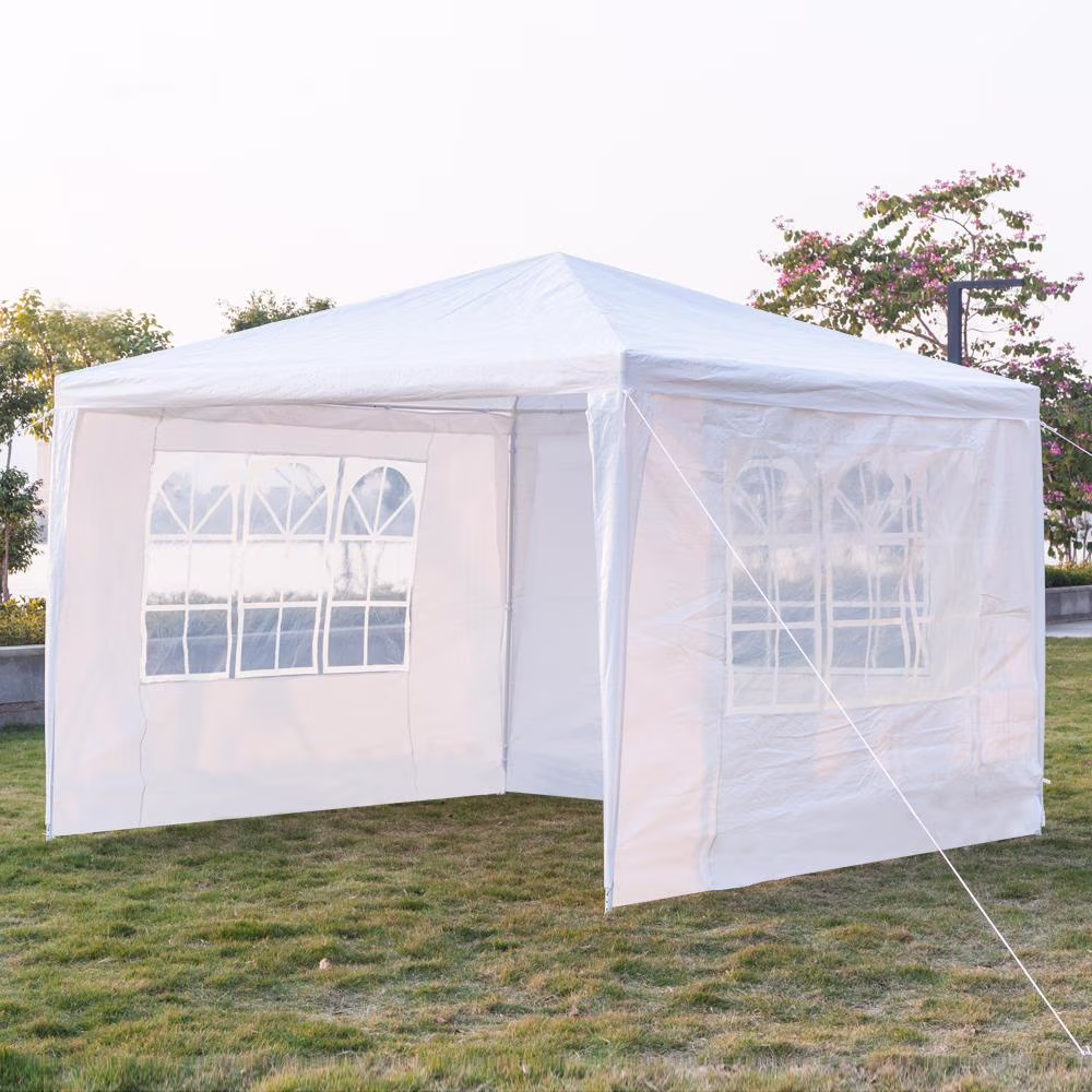 UBesGoo Canopy Wedding Tent with 3 Sidewalls Gazebo BBQ Pavilion Canopy (10' X 10')