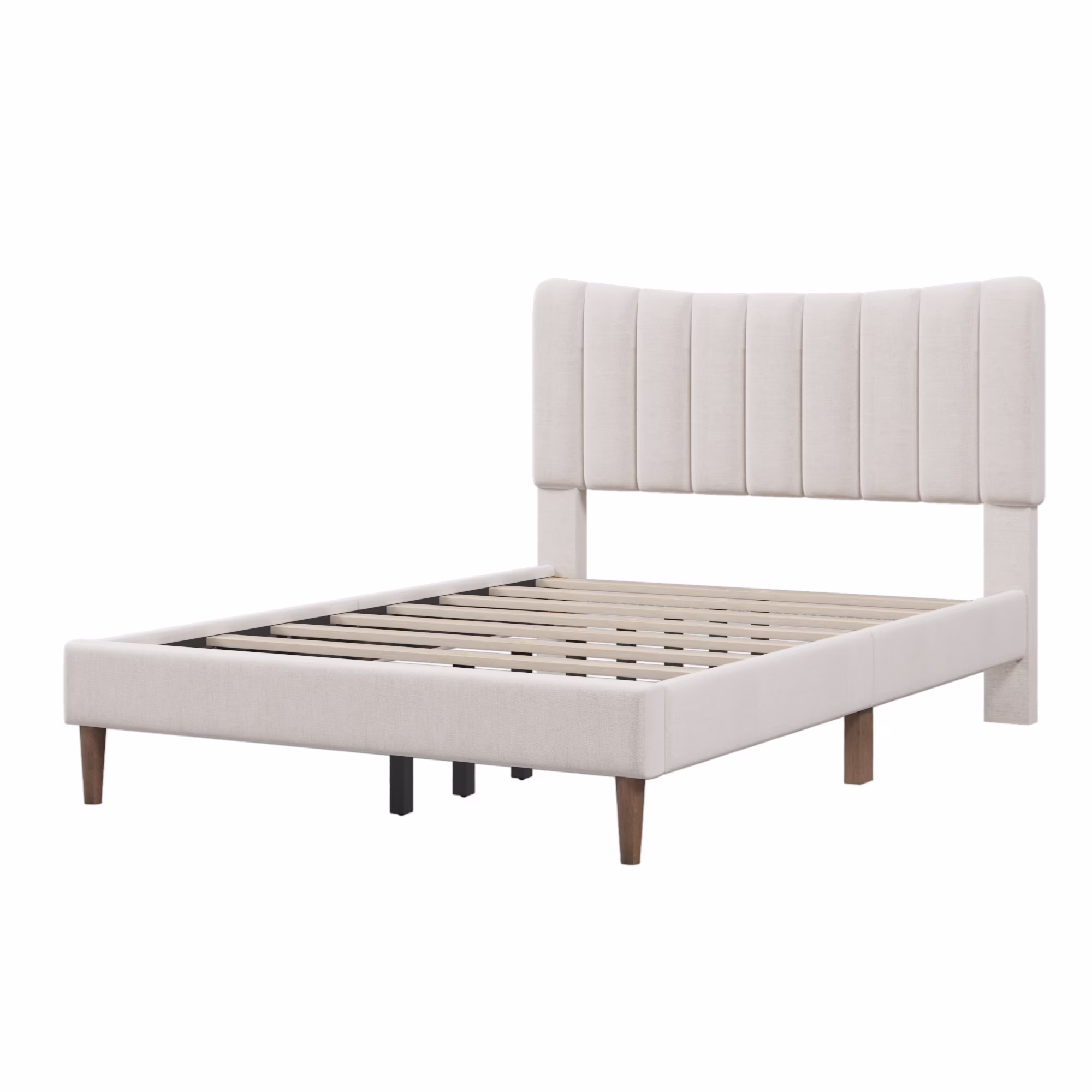 Home Adores, Inc. Debbie Upholstered Platform Bed Cream 79.5L x 58.7W x 45.7H