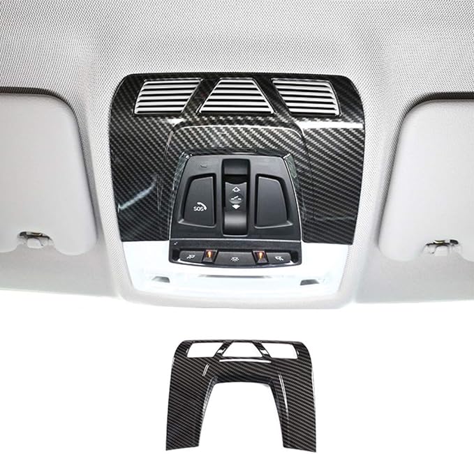 NA ABS Carbon Fiber Color Car Inner Front Reading Light Lamp Panel Cover Trim Auto Interior Roof Lamp Panel Cover for BMW 1 2 3 4 Series X1 X2 X5 X6 F30 F22 F34 F36 F48 F47 F15 F16