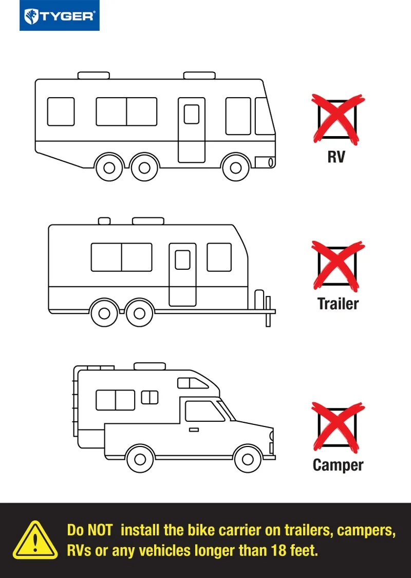 Tyger Auto TG-RK3B101S 3-Bike Hitch Mount Bicycle Carrier Rack | Free Hitch Lock & Cable Lock | Fits both 1.25