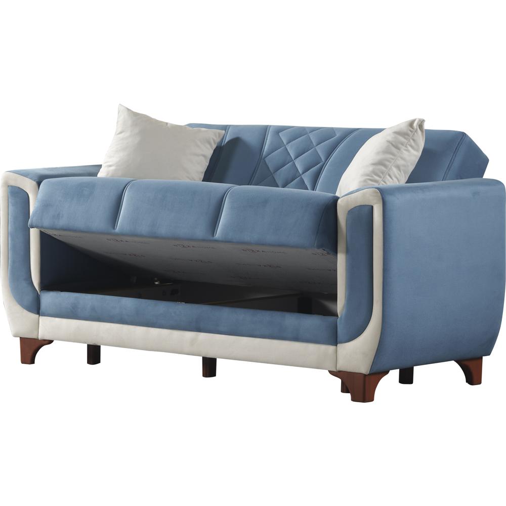 Furnia Berre Convertible Sleeper Loveseat, Blue