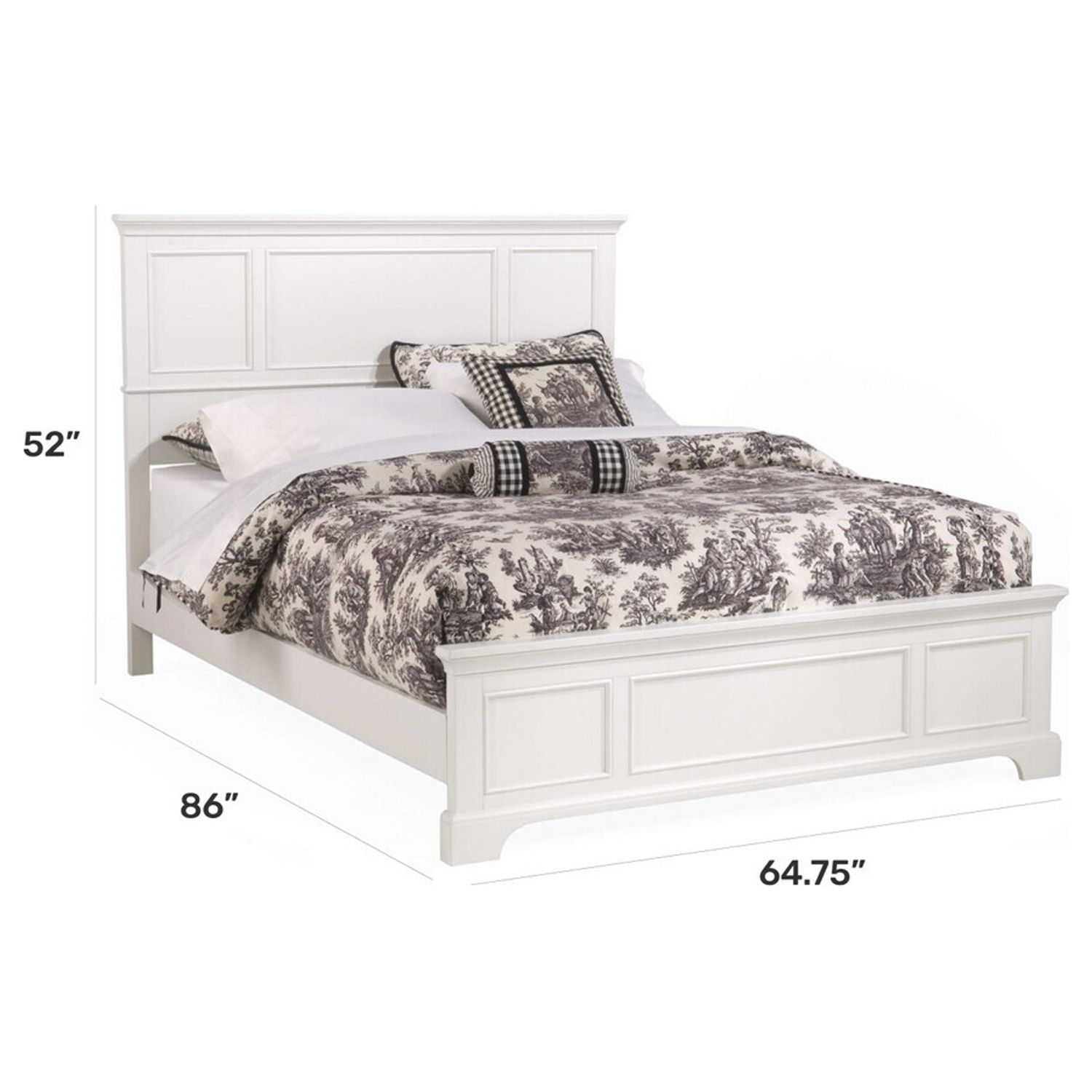 Homestock Rustic RefinementOff White Wood Queen Bed