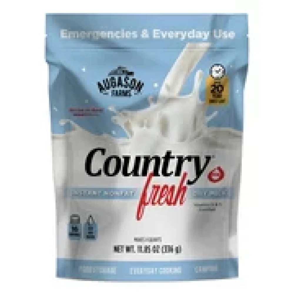 Augason Farms Country Fresh Instant Nonfat Dry Milk Pouch 12 OZ. (Pack of 2)
