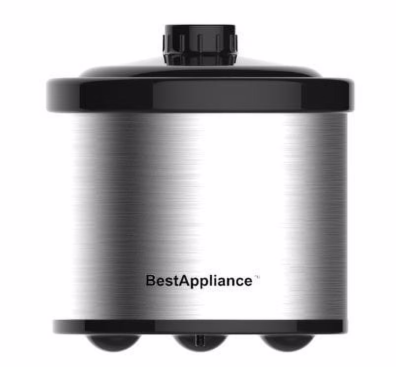 BestAppliance 0.6 Quart Round Slow Cooker Black Stainless Steel
