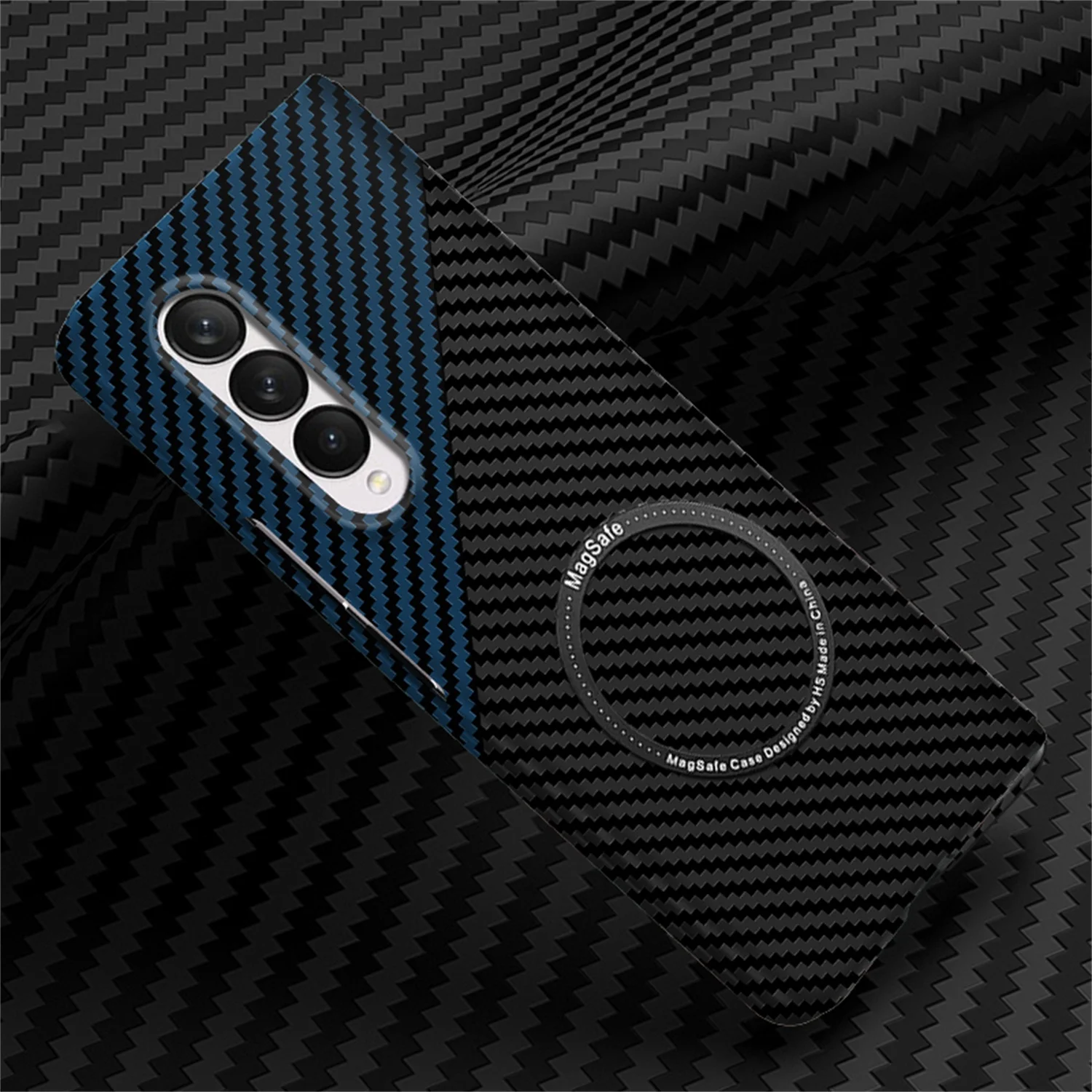 TECH CIRCLE Magnetic Phone Case for Samsung Galaxy Z Fold 5 Compatible for Magsafe, Slim Carbon Fiber Shockproof Protective Case Built-in Magnet Circle for Samsung Galaxy Z Fold 5 7.6