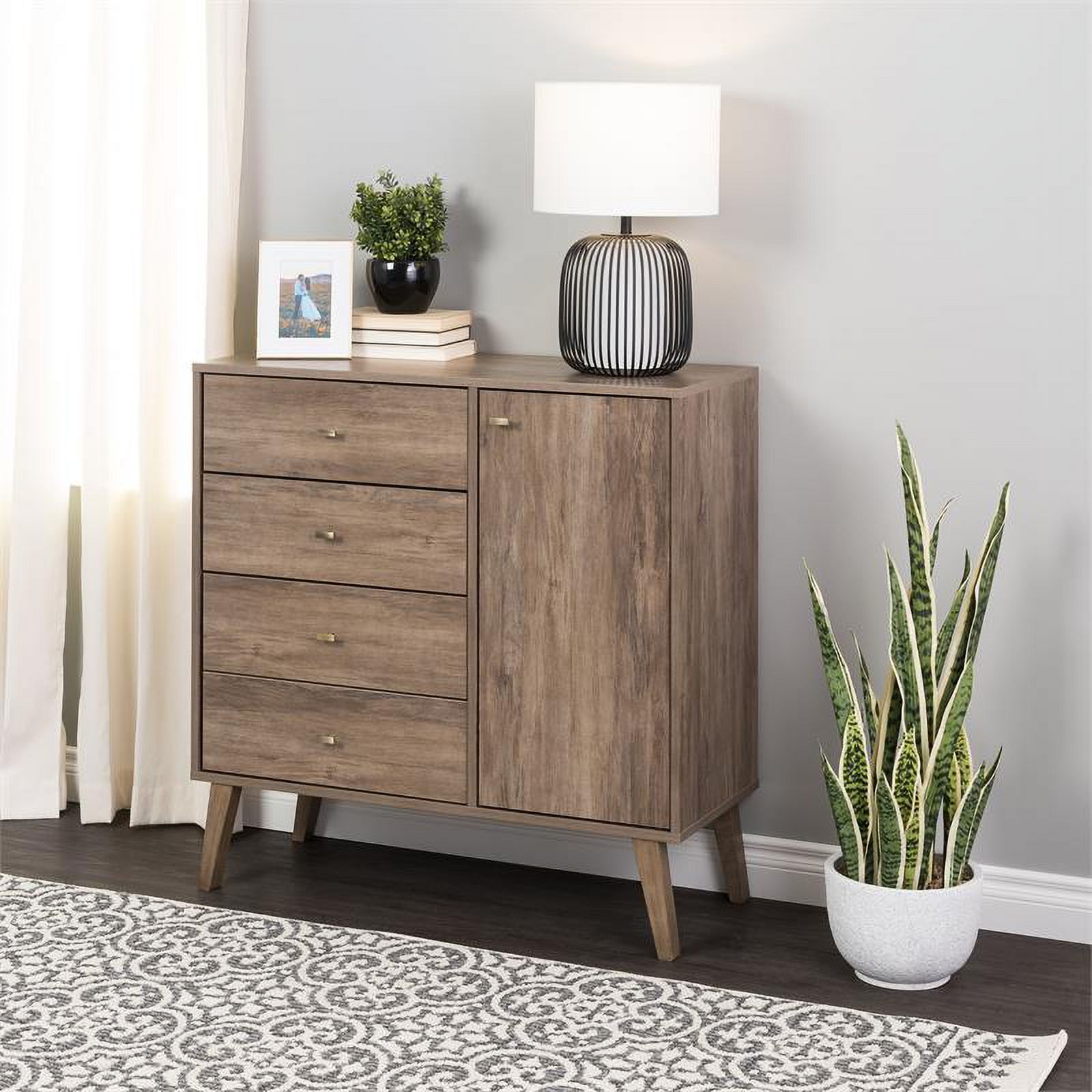 Home Square 3-Piece Furniture Set with 2 Nightstands with Cubby & 4-Drawer Chest