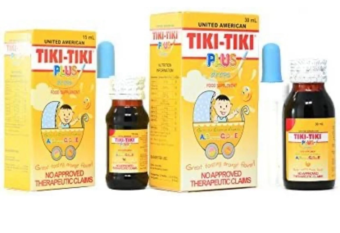 2 Bottles Tiki Tiki Plus Drops Food Supplement, 30ml Each