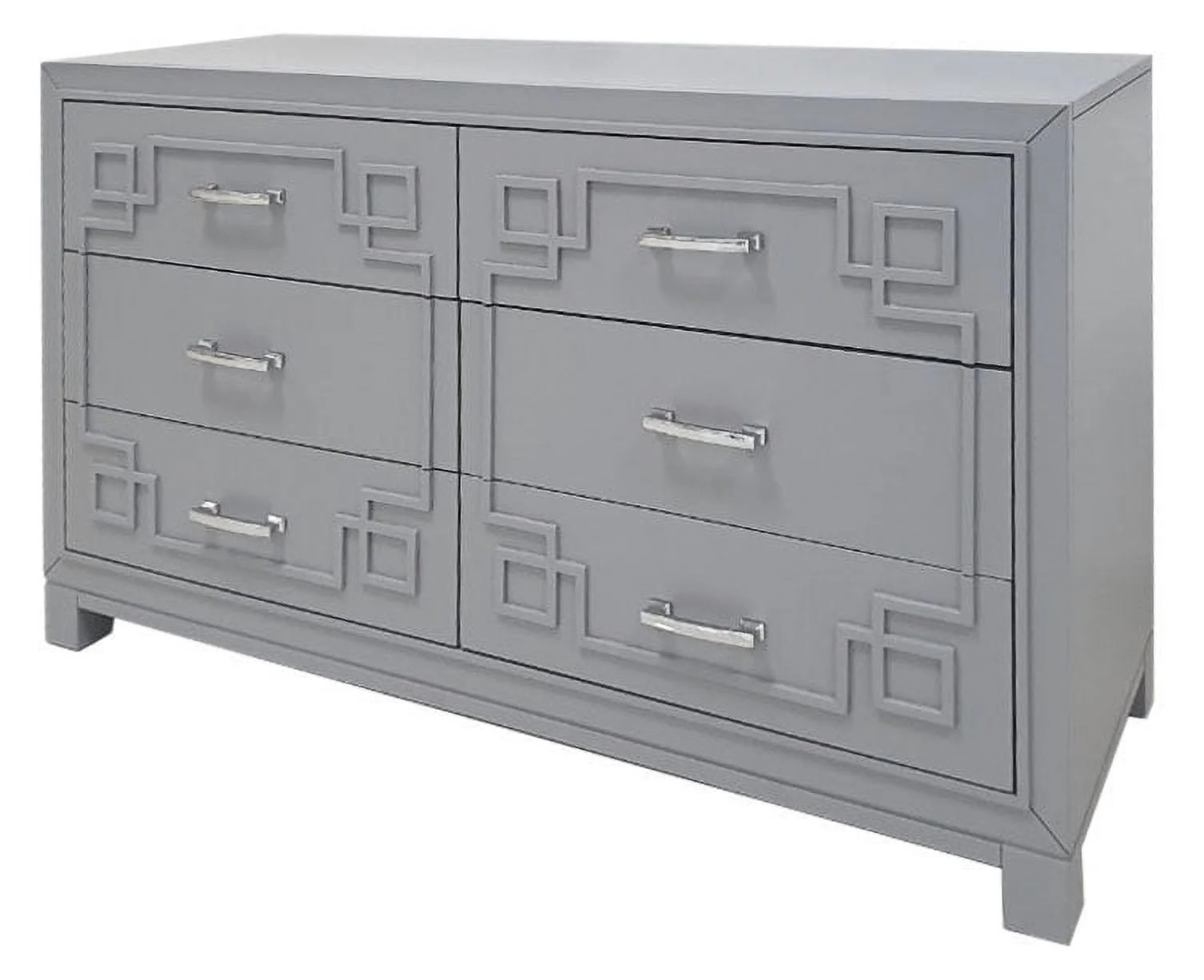 SAFAVIEH Couture Raina Glam 6-Drawer Dresser, Grey/Silver