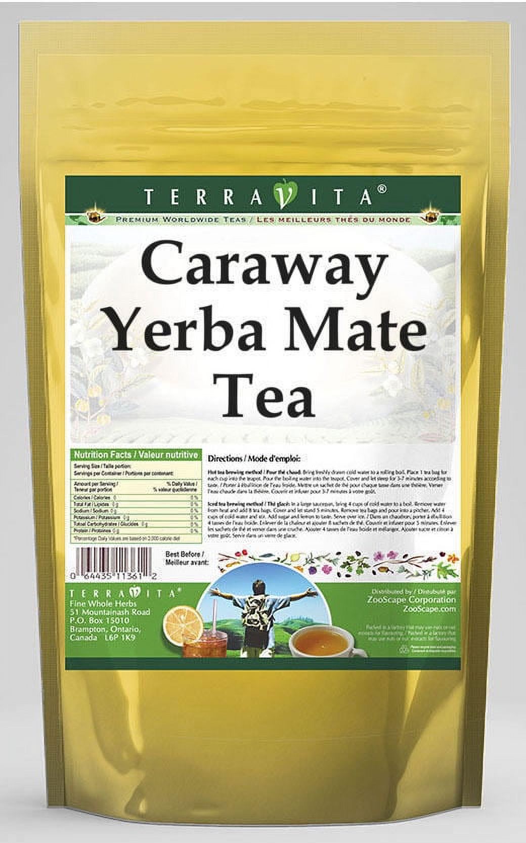 TerraVita Caraway Yerba Mate Tea, (Caraway, Yerba Mate Tea Bags, 50 Tea Bags, 1-Pack, Zin: 548522)