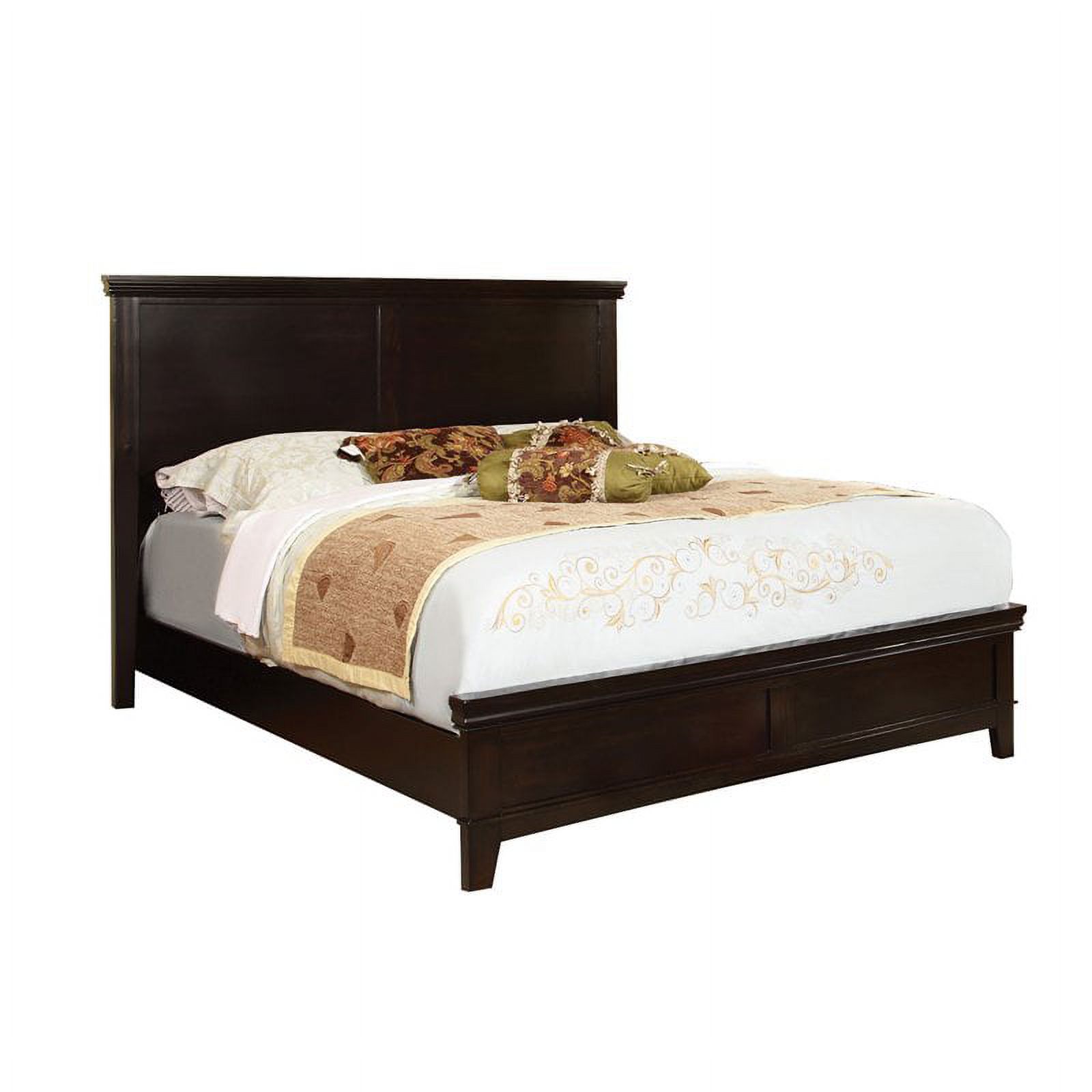 FOA Brighton 3pc Espresso Solid Wood Bedroom Set - Queen + 2 Nightstands