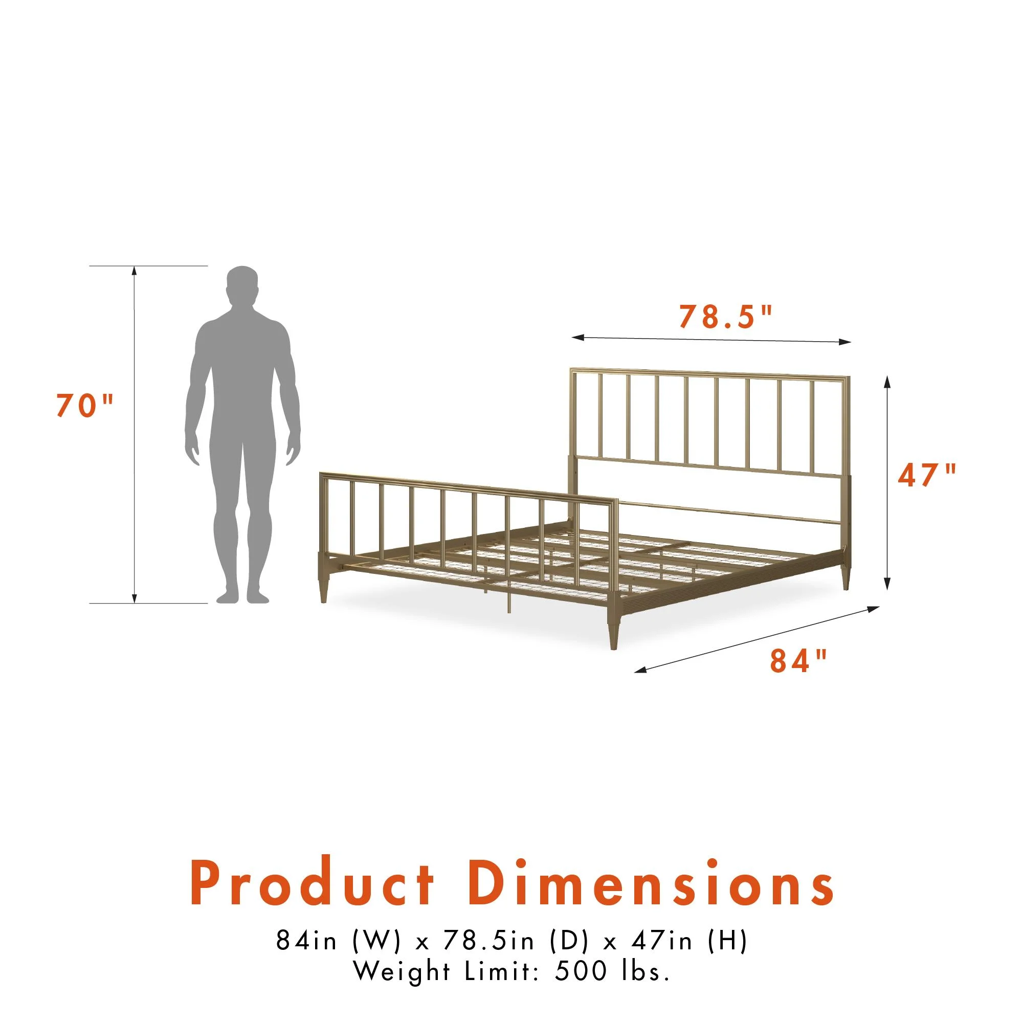 CosmoLiving by Cosmopolitan Blair Brass Metal Bed, King