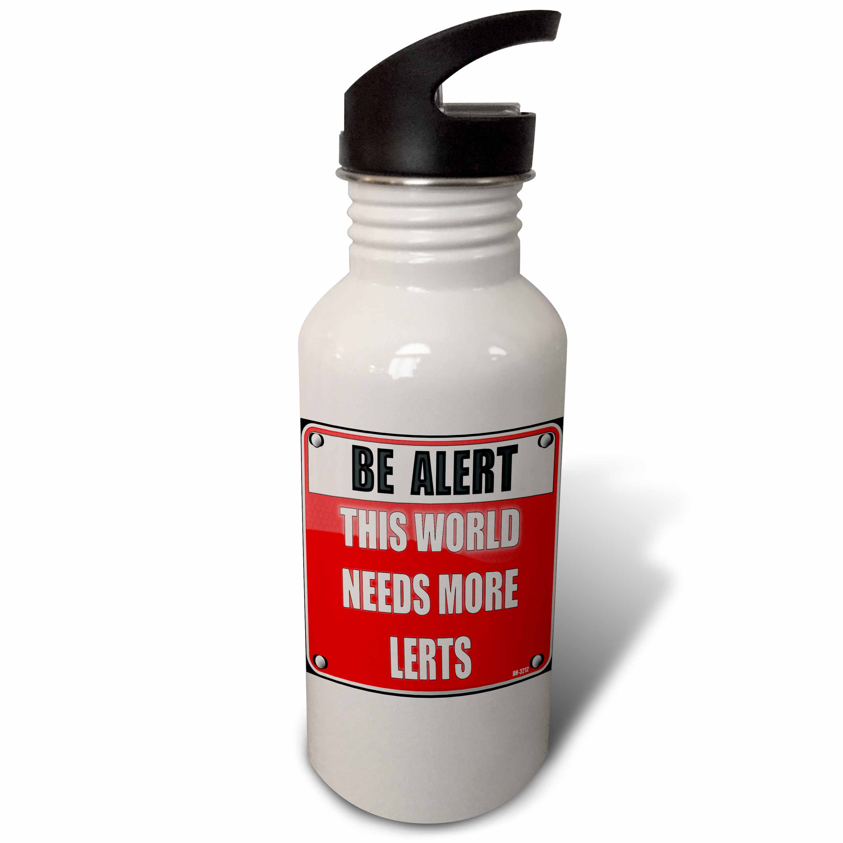 Be Alert sign with funny spelling a cool gift 21 oz Sports Water Bottle wb-167097-1