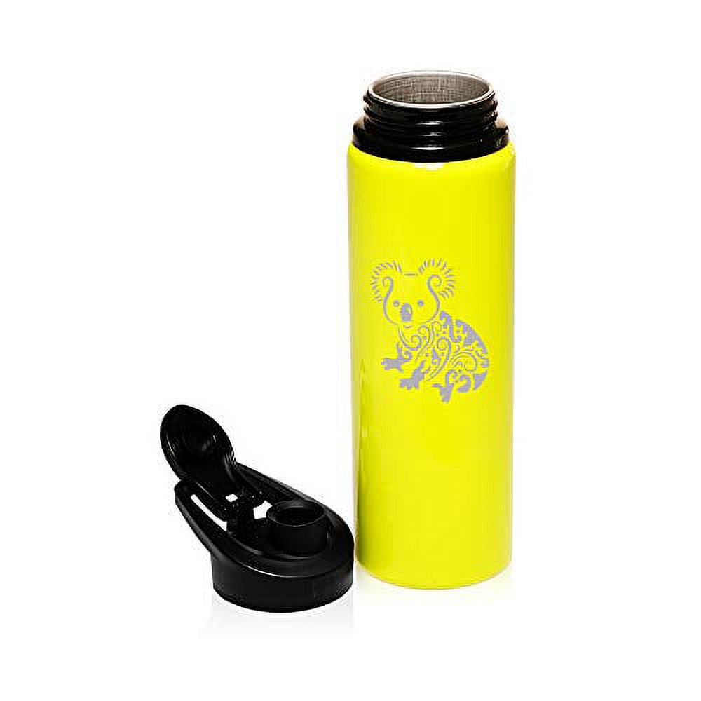 MIP Brand 25 oz Aluminum Sports Water Travel Bottle Fancy Koala Bear (Yellow)