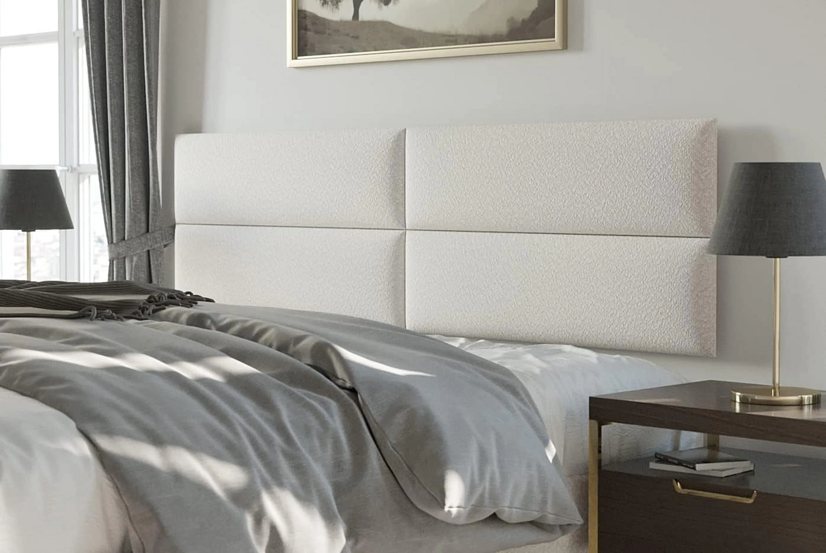 Upholstered Headboards - Accent Wall Panels - Micro Suede Red Melon - /King - Set Of 4 Panels (Each Individual Panel 39