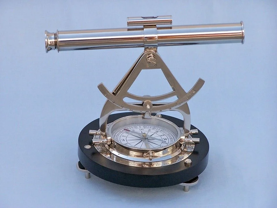 Handcrafted Model Ships LI-1521-CH 14 in. Chrome Alidade Compass