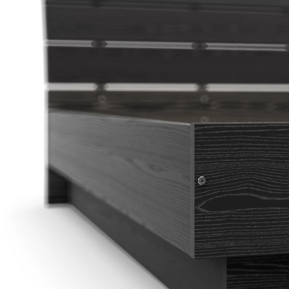 Belen Kox Scottsdale Full Bed with Slat Roll, Black Wood Grain