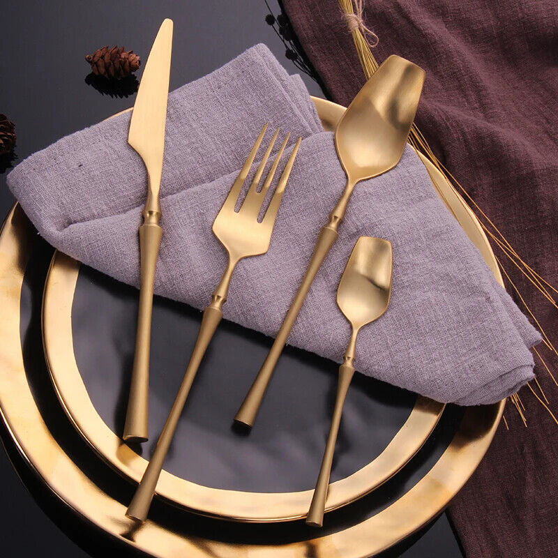 Stainless Steel Cutlery Set Gold Dinnerware Set Food Tableware Dinnerwares
