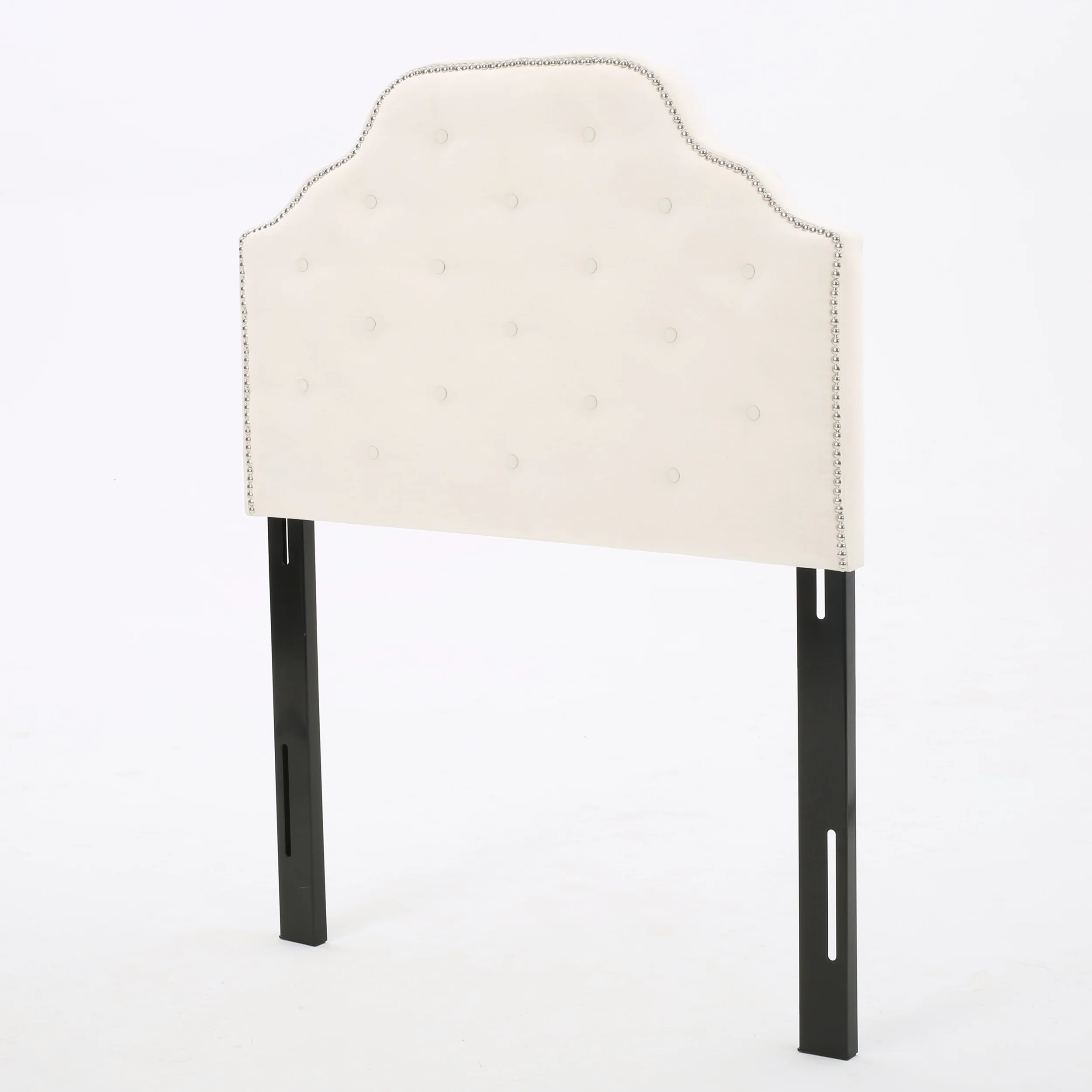 Noble House Kathleen Twin Fabric Tufted Kid's Headbaord, Ivory