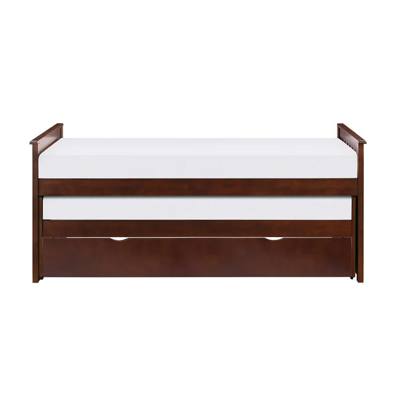 Lexicon Rowe Transitional Wood Twin/ Twin Bed with Twin Trundle in Dark Cherry