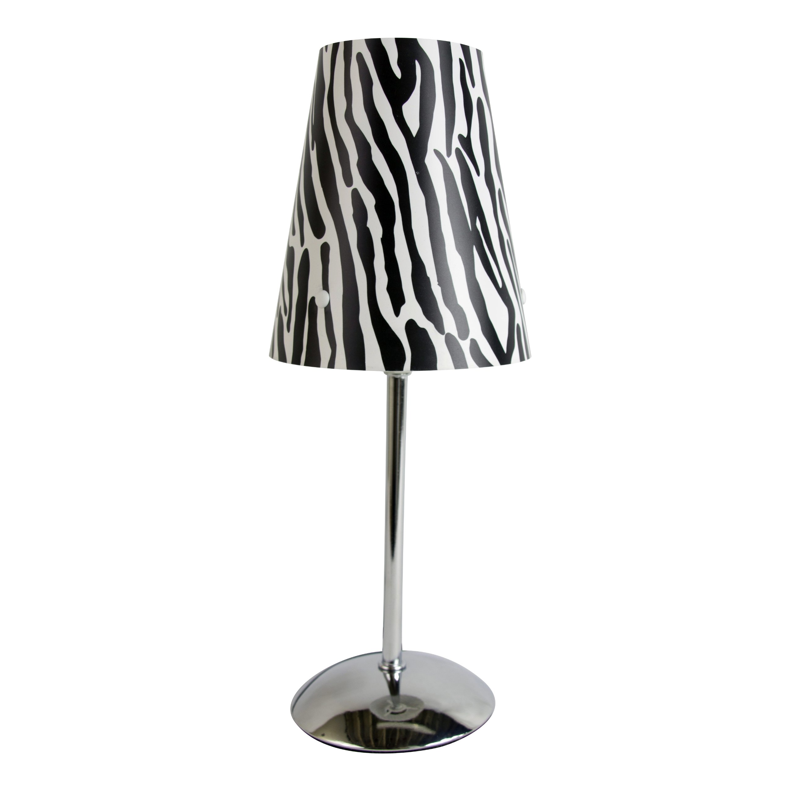 LimeLights LT3024-ZBA Mini Silver Table Lamp with Animal Print Shade, Zebra