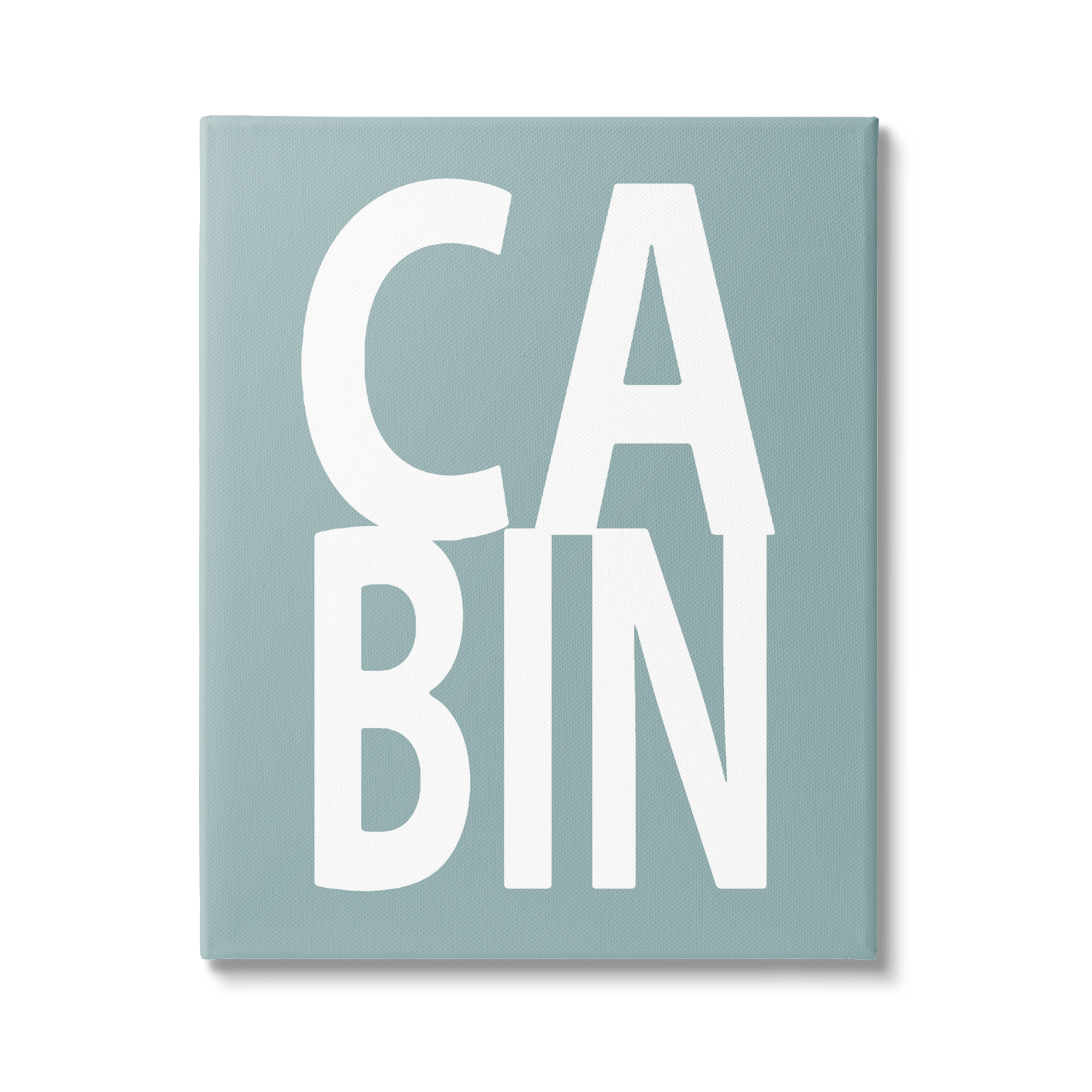 Stupell Turquoise Cabin Letters Typography Inspirational Painting Gallery Wrapped Canvas Print Wall Art