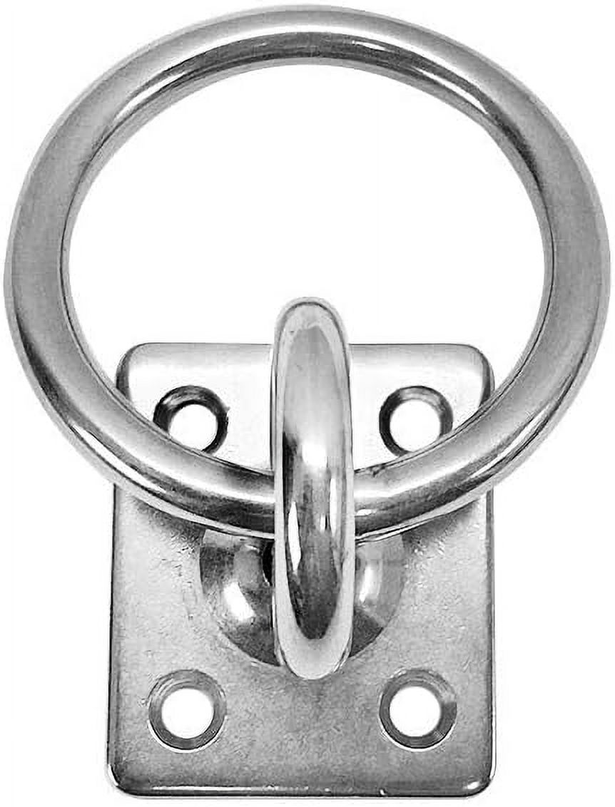 Stainless Steel 304 Square Swivel Pad Eye Plate W Ring 3/16