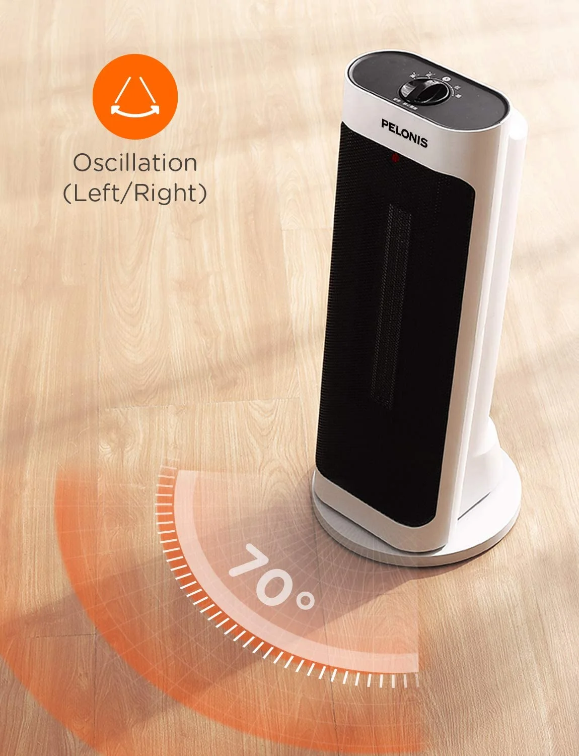 Pelonis 1500W Ceramic Space Heater - White