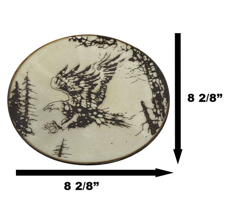 Pack Of 2 Rustic Western Swooping Bald Eagle Salad Appetizer Plates 8.75