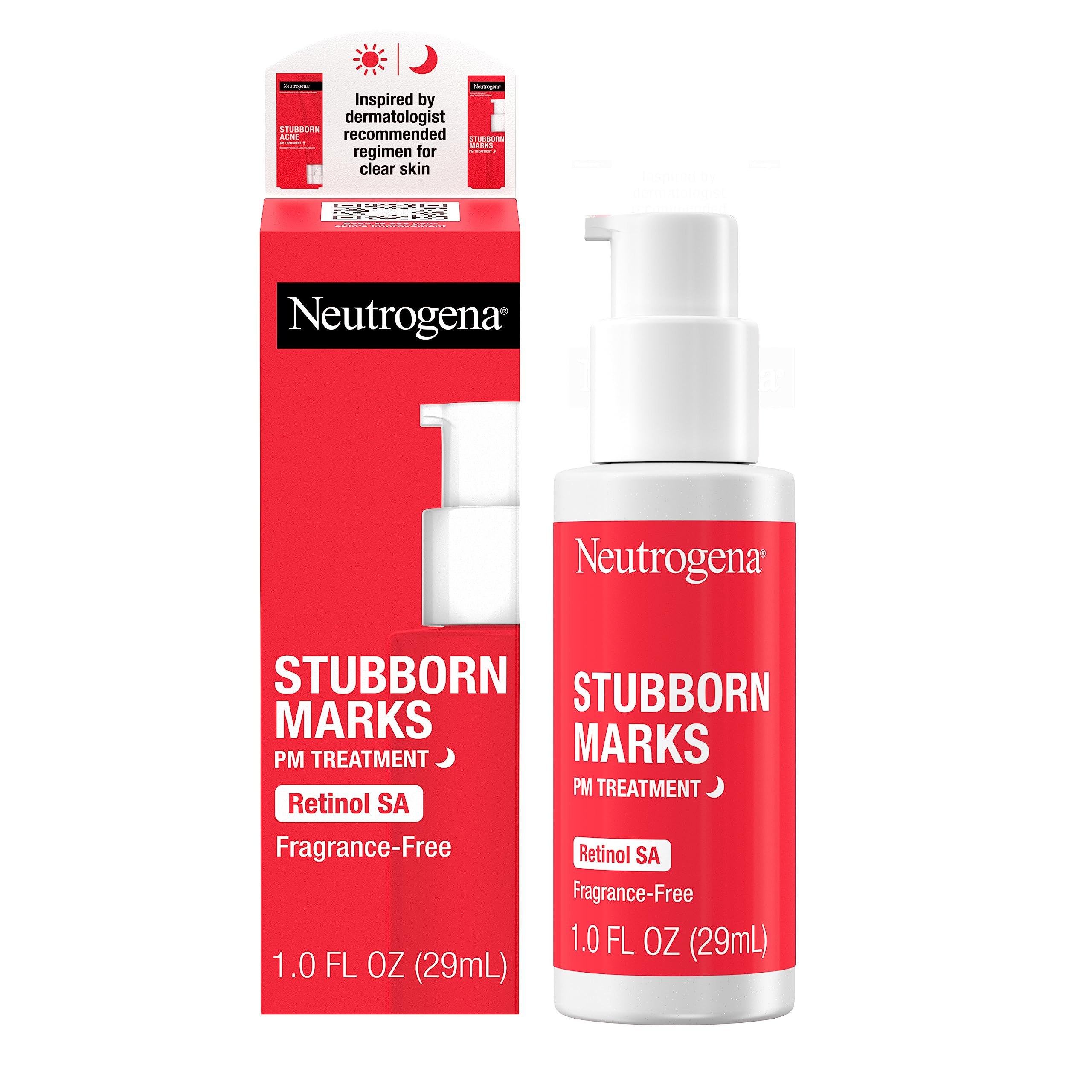 Neutrogena Stubborn Marks Pm Treatment With Retinol Sa, Face-Exfoliating Treatment To Help Reverse The Look Of Post-Acne Marks & Uneven Skin Tone, Oil-Free, Non-Comedogenic, Pm Treatment, Unscent
