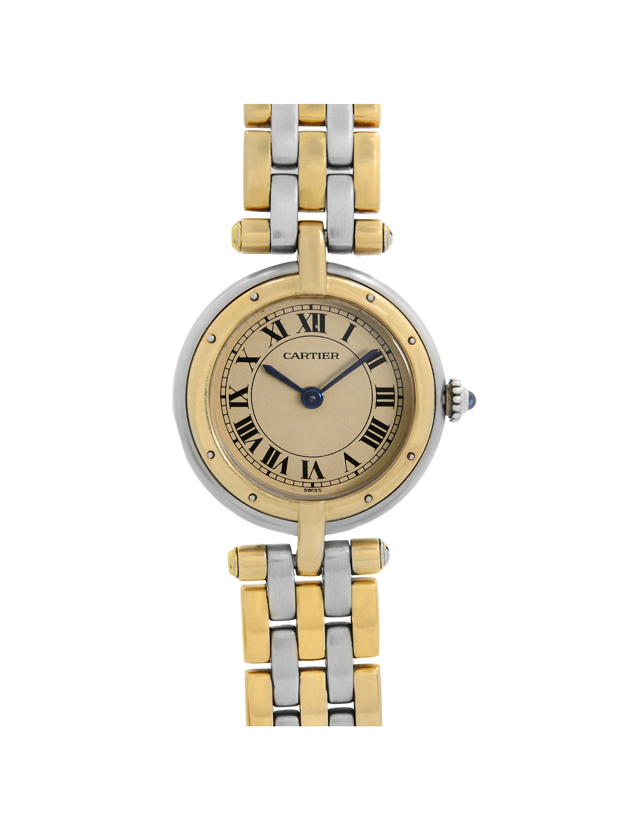 Cartier Panthere Vendome 24mm 18k Gold Steel Champagne Dial Ladies Watch 1057920